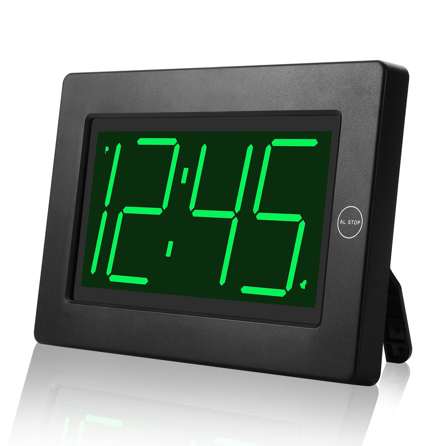 KWANWA Large Digital Alarm Clock, 3" LED Display Battery Operated, Dimmable Auto Night Mode, Easy to Read for Seniors Visually Impaired, Cordless Wall Clock or Table Clock for Bedroom Kitchen Office
