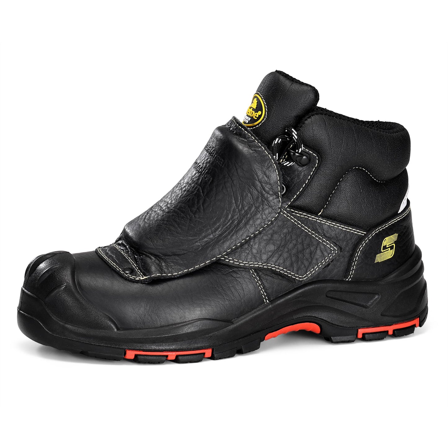 SAFETOE Welding Boots for Men Composite Toe Safety Boots with Metatarsal Protection Fire Resistant Welding Boot 300℃ Heat Resistant Welder Working Boots
