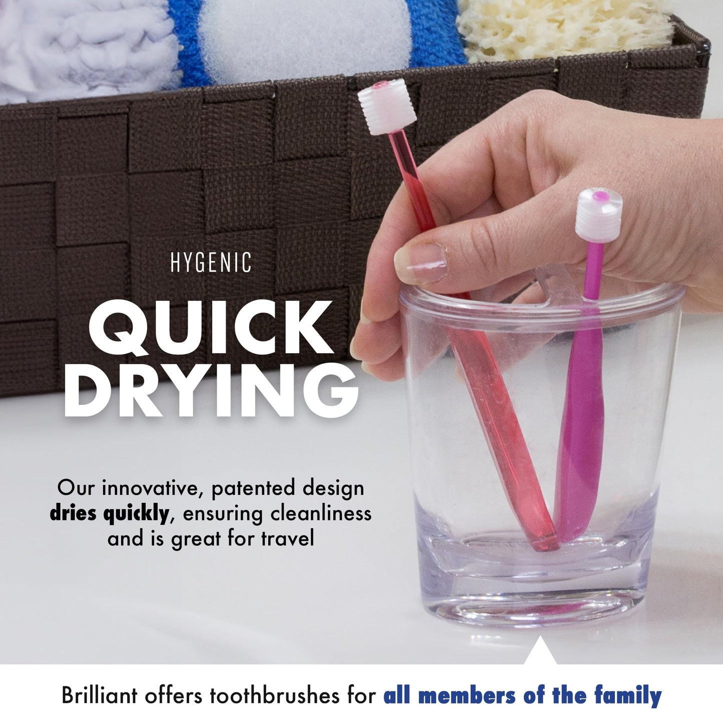 Brilliant Child Toothbrush by Baby Buddy - For Ages 2+ Years, BPA Free Micro Bristles Clean All-Around Mouth, Kids Love Them, Red-Purple-Royal, 3 Count