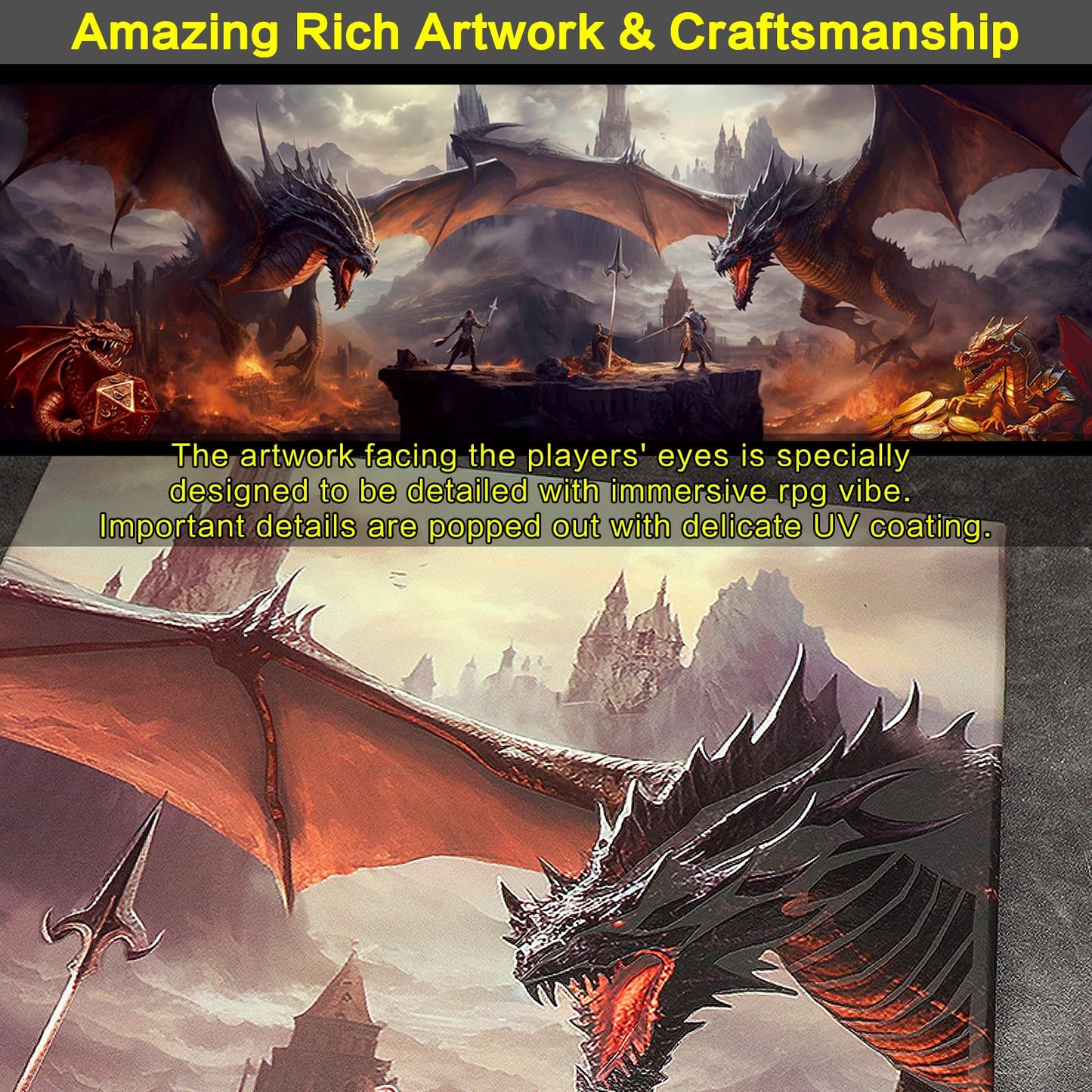 Haxtec DND DM Screen, Master Screen with Inserts Compatible with Dungeons and Dragons Board Game Masters, TTRPG Accessories DND Gifts for DM Dungeons Masters, DND Starter Set