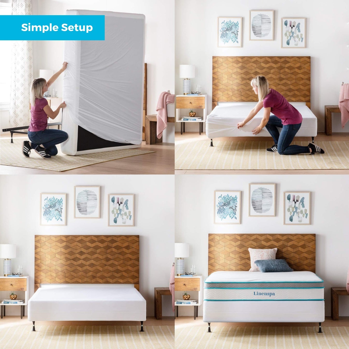 LINENSPA Waterproof Bed Bug Proof Box Spring Encasement Protector - Blocks out Liquids, Bed Bugs, Dust Mites and Allergens - Queen
