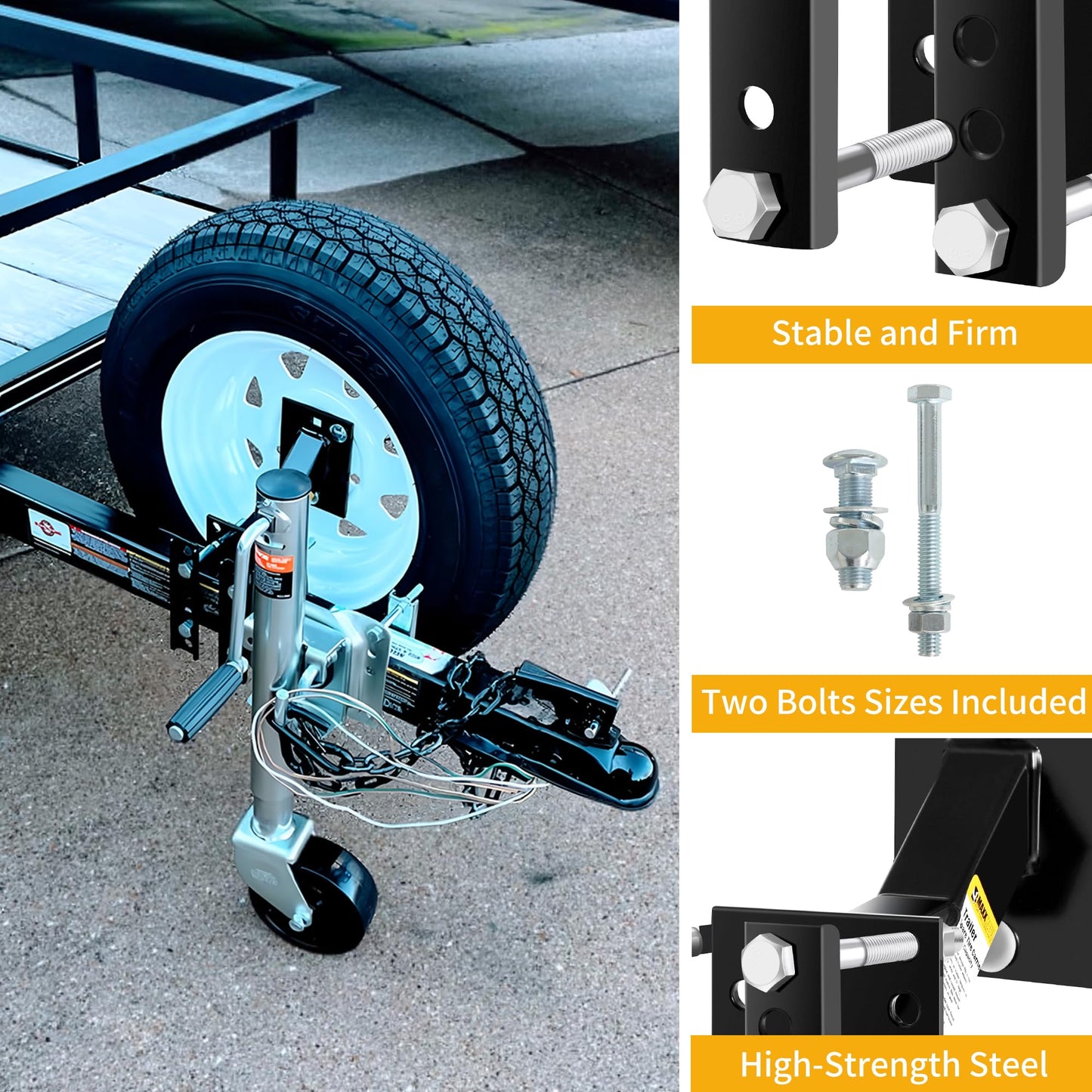 MAXXHAUL 50214 Spare Tire Carrier for Utility Trailer Tires