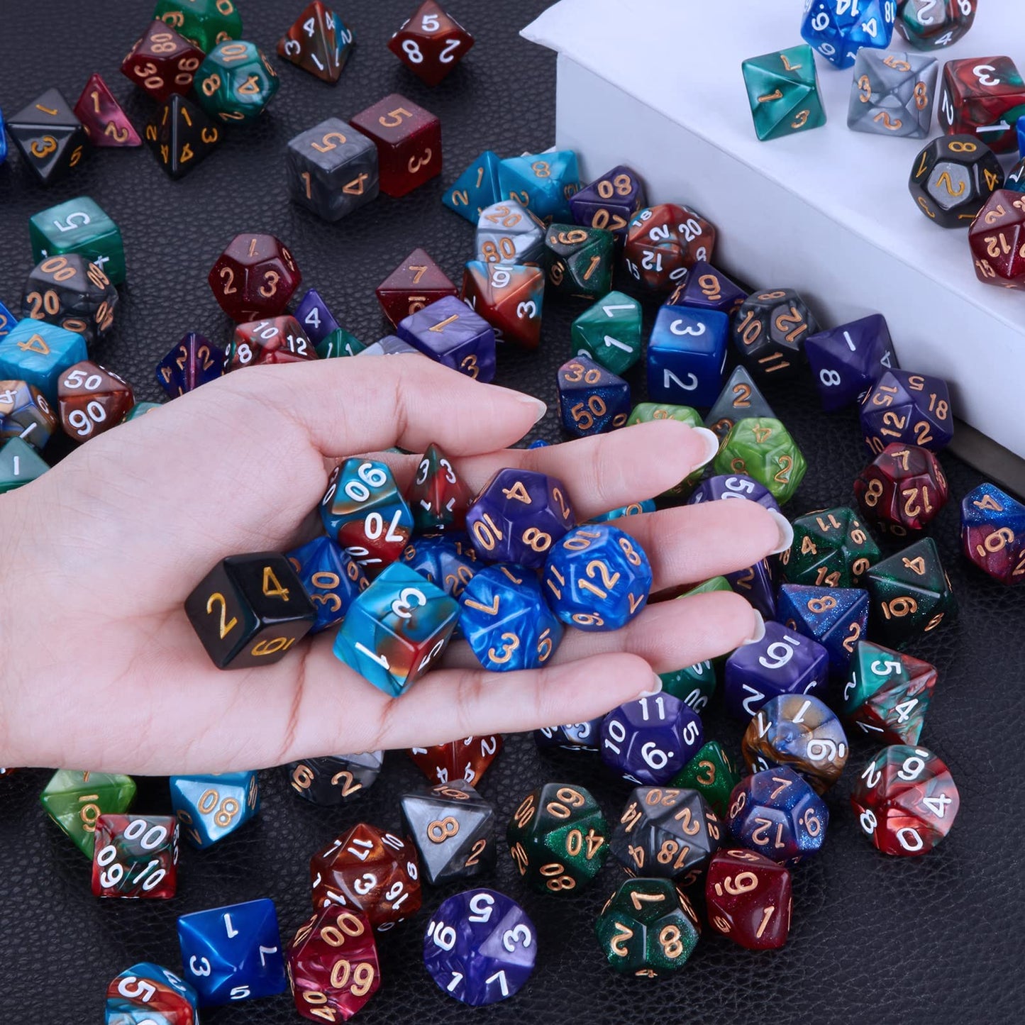 CiaraQ DND Dice Sets - 26 X 7 Polyhedral Dice (182pcs) with a Large Drawstring Bag Great for Dungeons and Dragons, Role Playing Table Game.