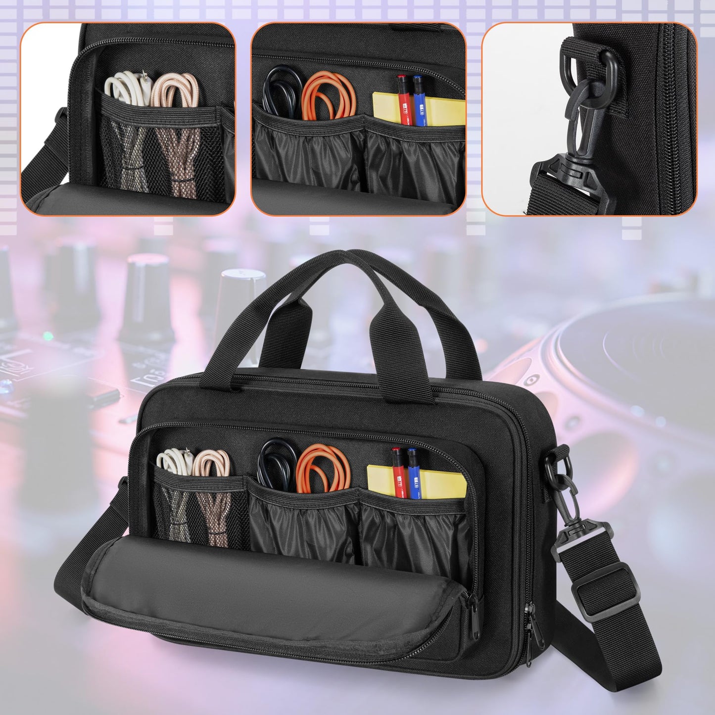 PGmoon Carrying Case Compatible with Akai Professional MPK Mini MK3 / MPK Mini Play MK3 25 Key USB MIDI Keyboard Controller, Travel Keyboard Bag with Multi-Pockets for Accessories