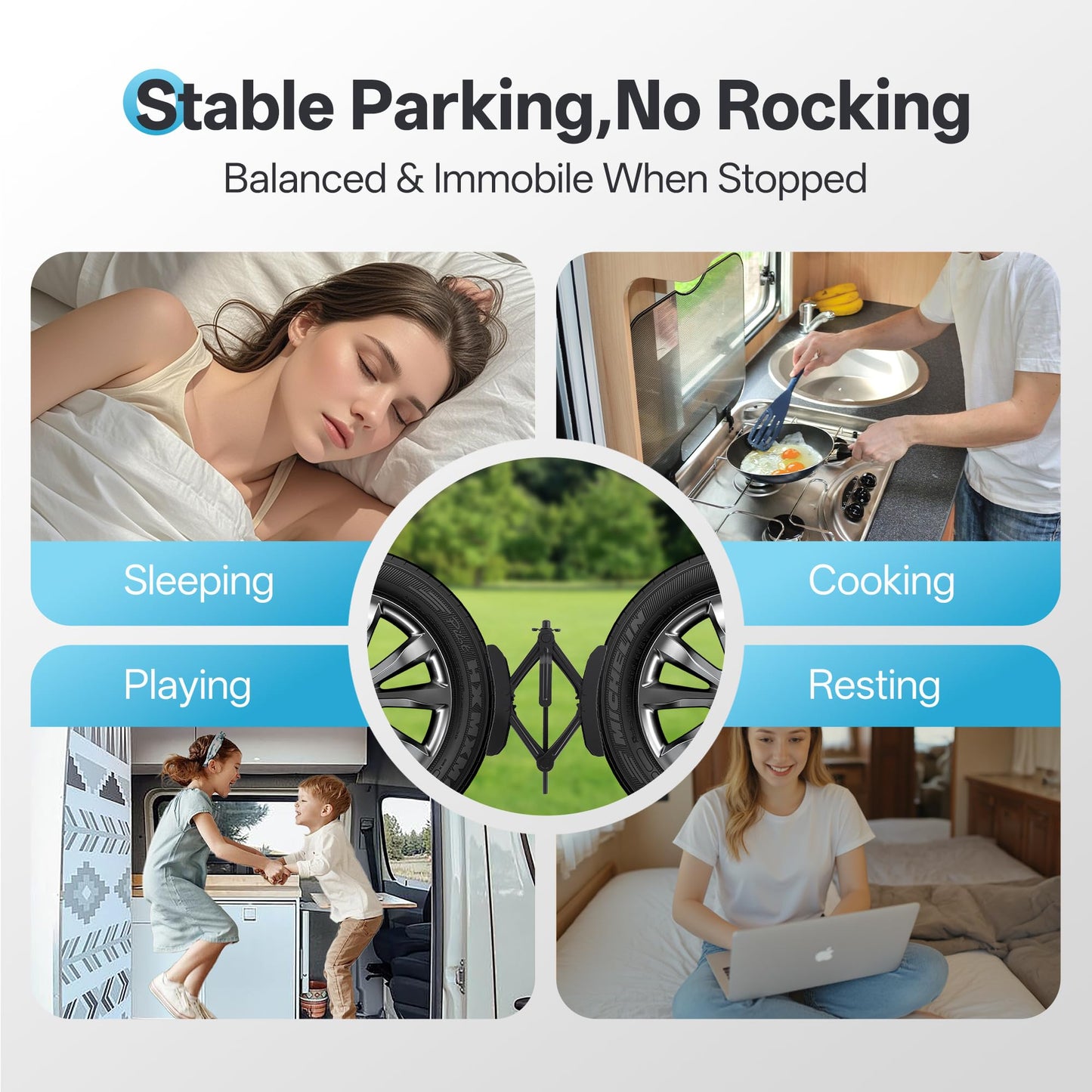 Camper Wheel Chock Stabilizer 2 Sets for RV Travel Trailer Truck, Heavy Duty X-Shaped RV Stabilizer Wheel Chock, Anti-Move Tire Wheel Chock Fits 3.5" to 12" Wheel Gaps