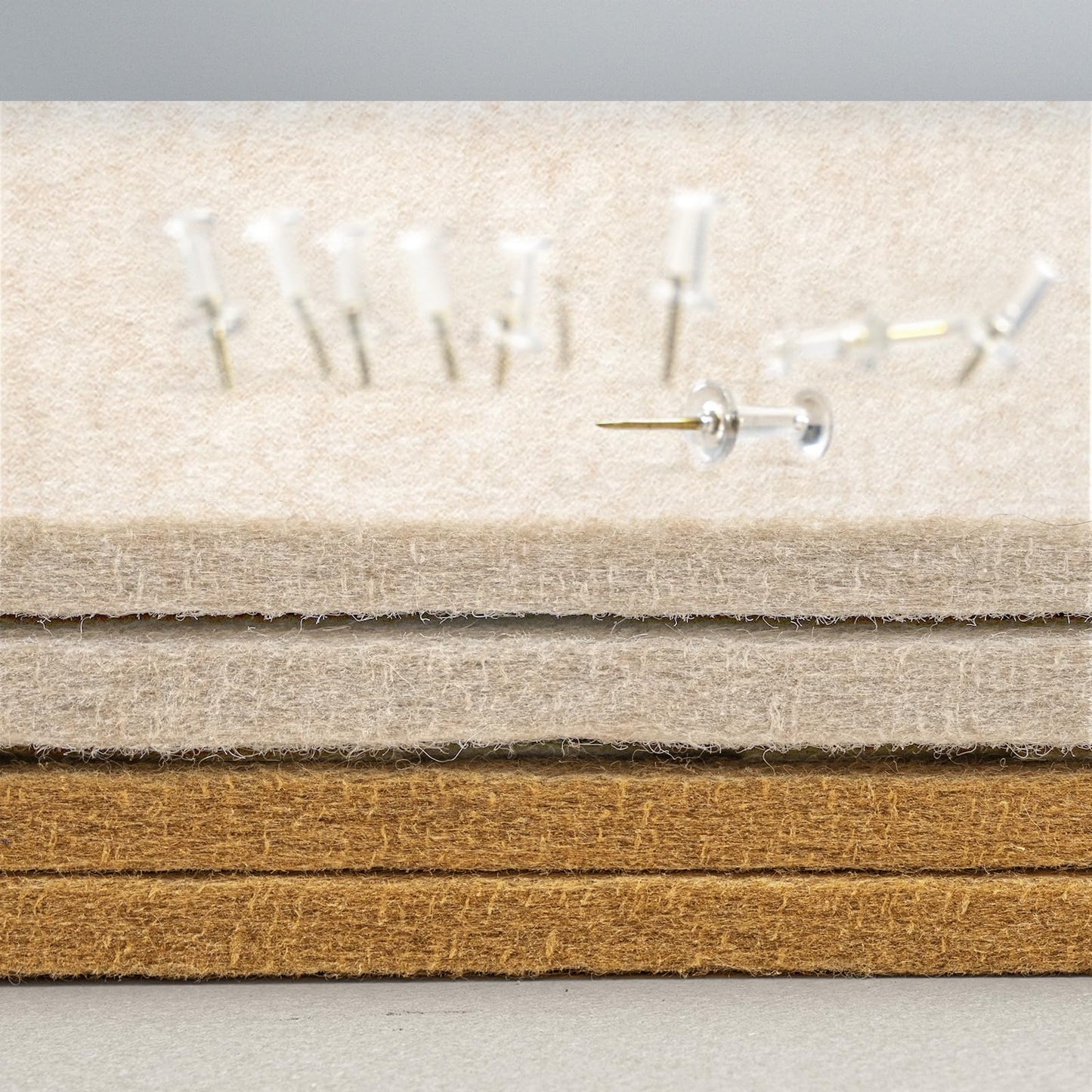 Lightomorrow Large Bulletin Board - 90 x 120 cm, Decorative Felt Pin Board for Wall - 4' x 3' Foldable Photo Display Board with Self-Adhesive Tape, Includes 20 Push Pins - Oatmeal