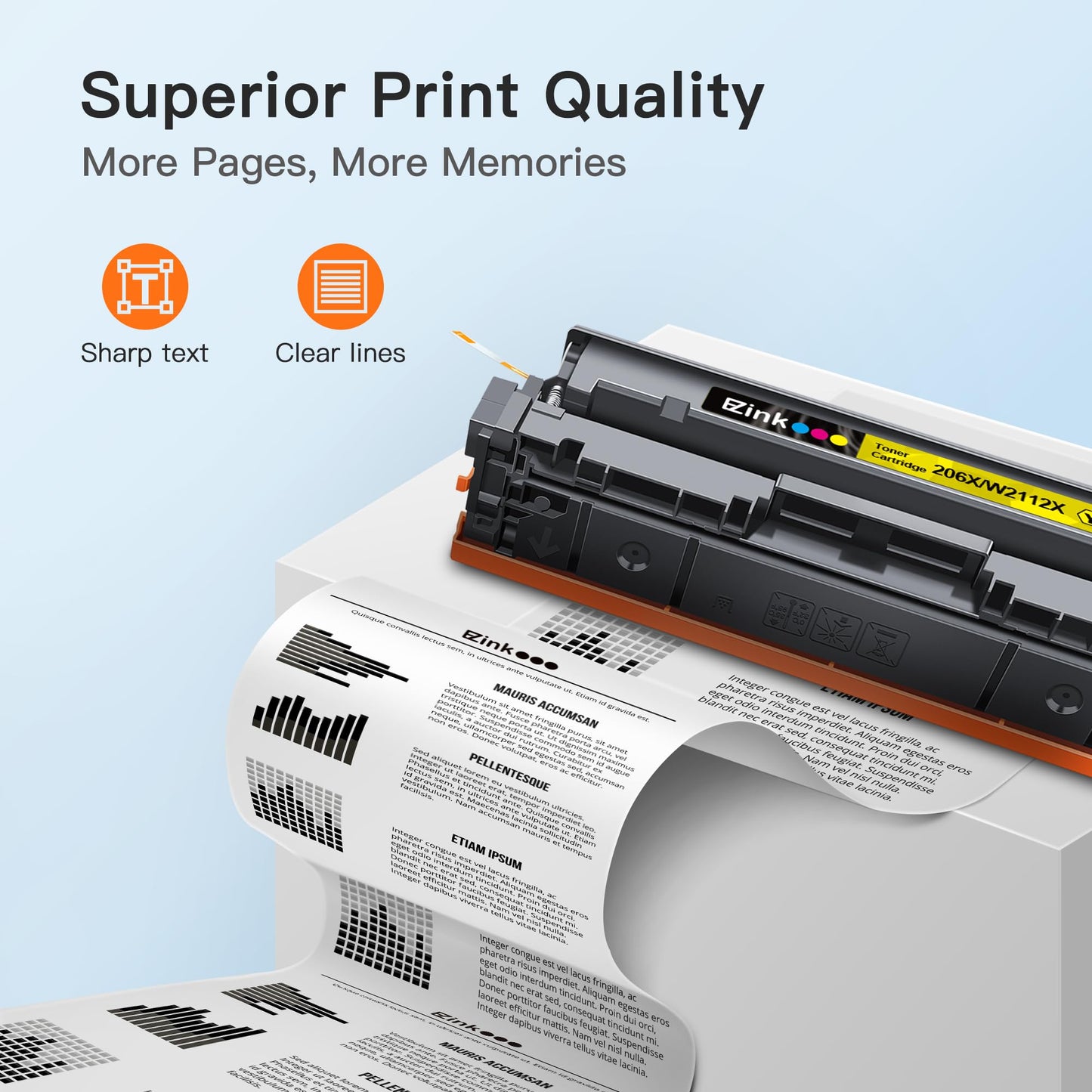 (Newest Chip) 206X Toner Cartridges (W2110X) 4 Pack Compatible Replacement for HP 206A 206X W2110X for HP Color Pro MFP-M283fdw M283cdw Pro M255dw M283 M255 Printer High Capacity (BK/C/M/Y)