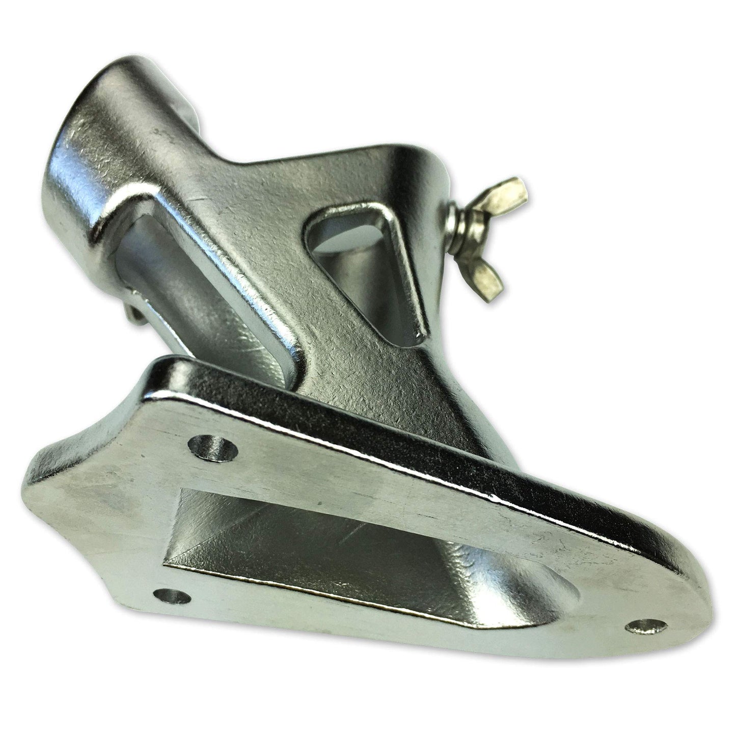 USA Flag Co. Titan Stainless Steel Flag Pole Bracket - Ultra Heavy Duty 1-inch Mount for American Flag Flagpoles | 2-Way Angle Holder (Silver)