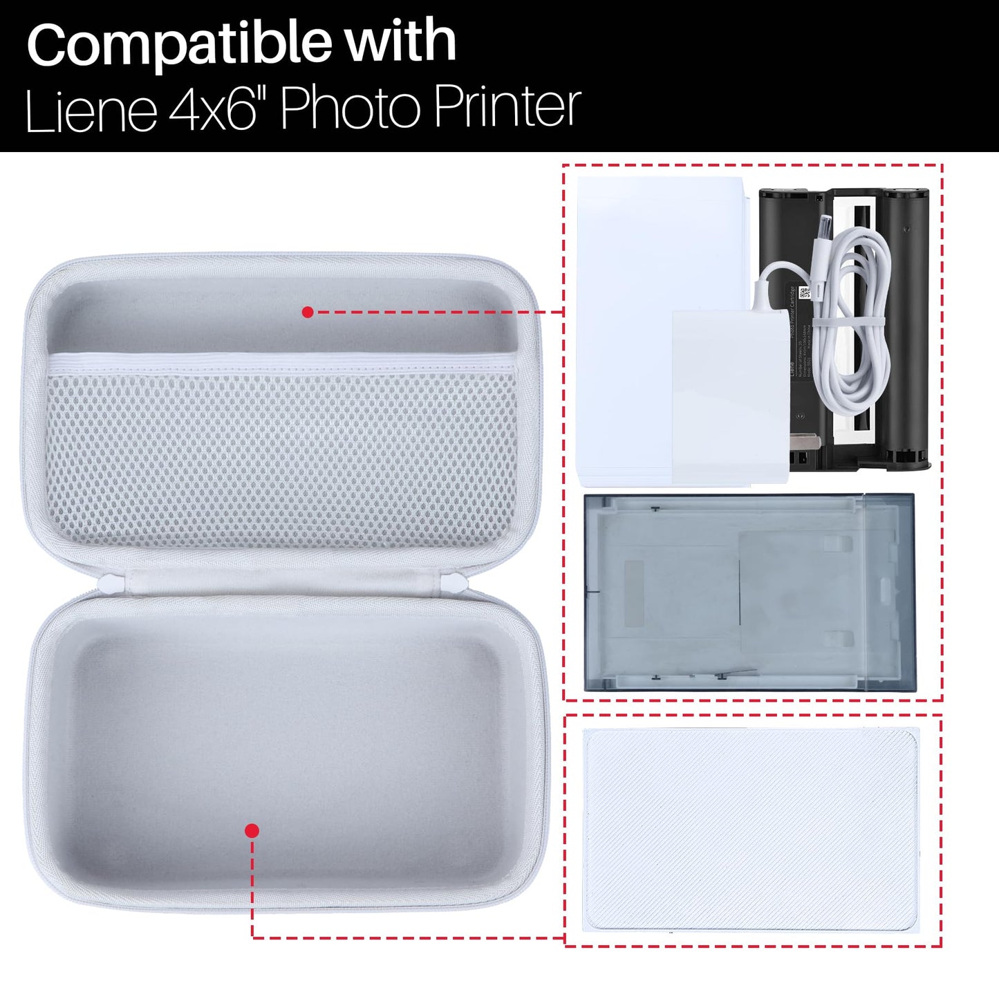 Lebakort Hard Case Compatible with Liene 4x6'' Photo Printer Full-Color Portable Instant Photo Printer