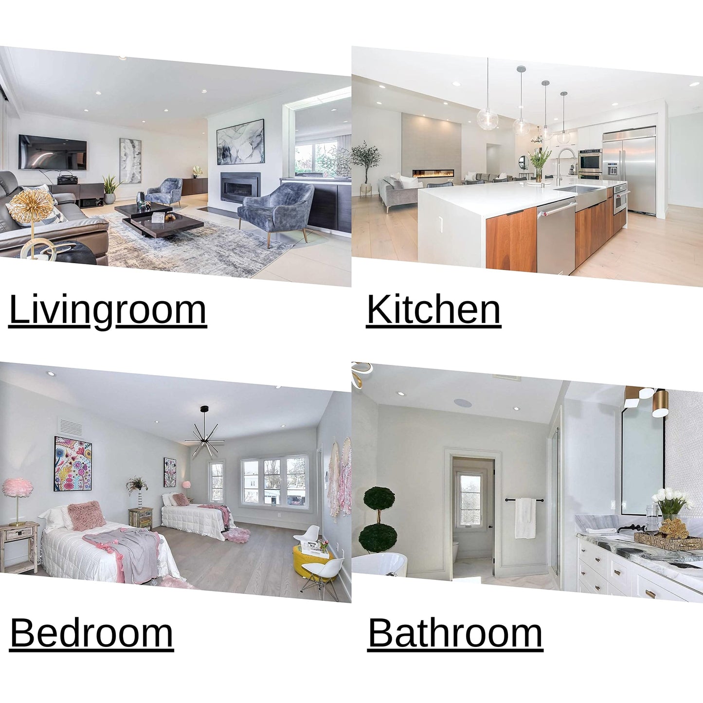 RS 6Inch 5CCT LED Recessed Light, 12W, Up to 1000LM, Dimmable, IC Rated, 2700K-3000K-3500K-4000K-5000K, Adjustable& Rotatable, Energy Star, ETL, Damp Location (6 Inch White Trim, Pack of 6)