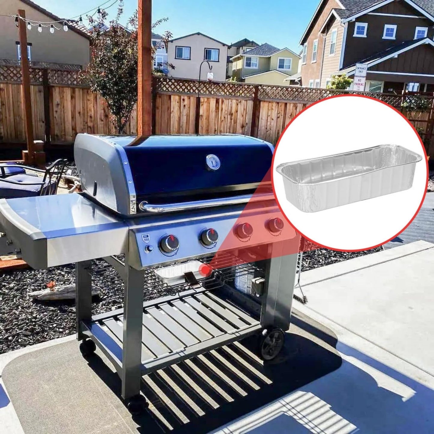 WEBROIL 40 Packs 6498 6417 Grease Catcher Pans for Weber Genesis II 400& 600, Aluminum Foil Tray Liners for Weber 28''/36" Gas Griddle, for Weber 400/600 Summit Series Smokefire Ex6 EpX6 Ex4 Gas Grill