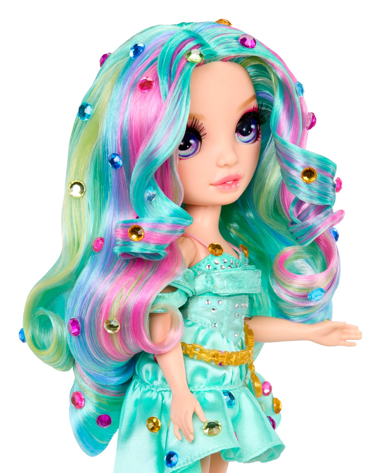 Rainbow High Be Dazzling Fashion Dolls- Celine Turquoise (Teal) with Bedazzler Tool and Sparkle Gems