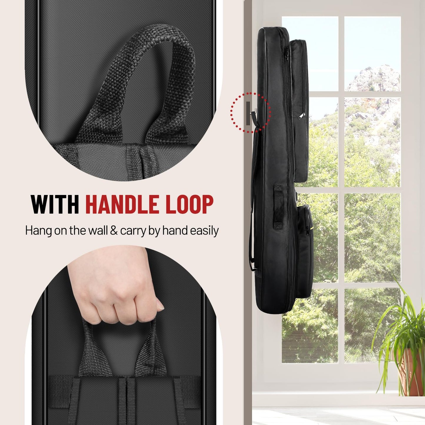 CAHAYA Acoustic Guitar Case Soft - Water-Resistant Guitar Bag with Large Top Pocket Back Hanger Loop 0.5 Inch Thick Padding Guitar Gig Bag for 39/40/41 in CY0177