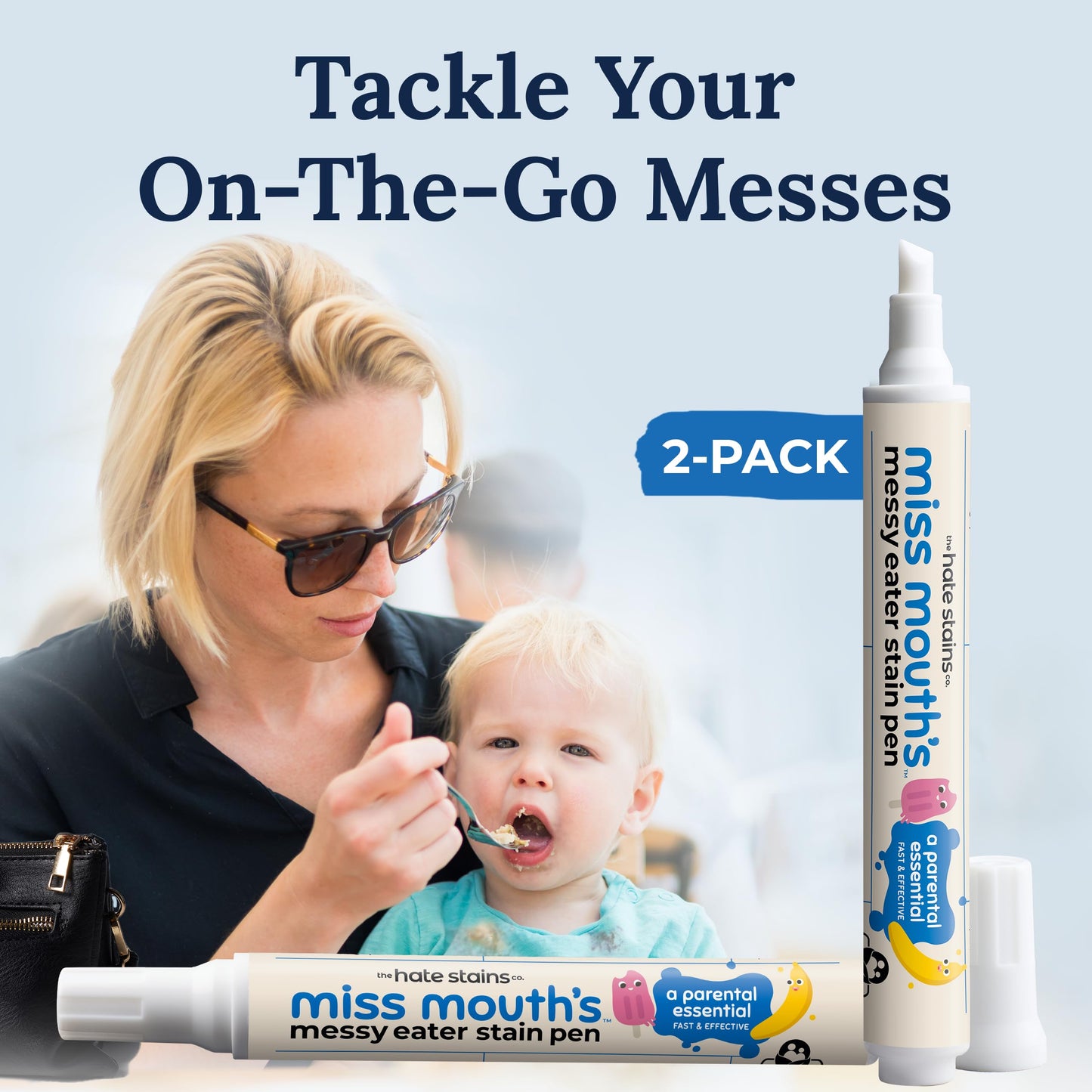 Miss Mouth's Messy Eater Stain Treater Pen - 2 Pack Stain Remover Pen - Newborn & Baby Essentials - On-The-Go & Travel Essentials