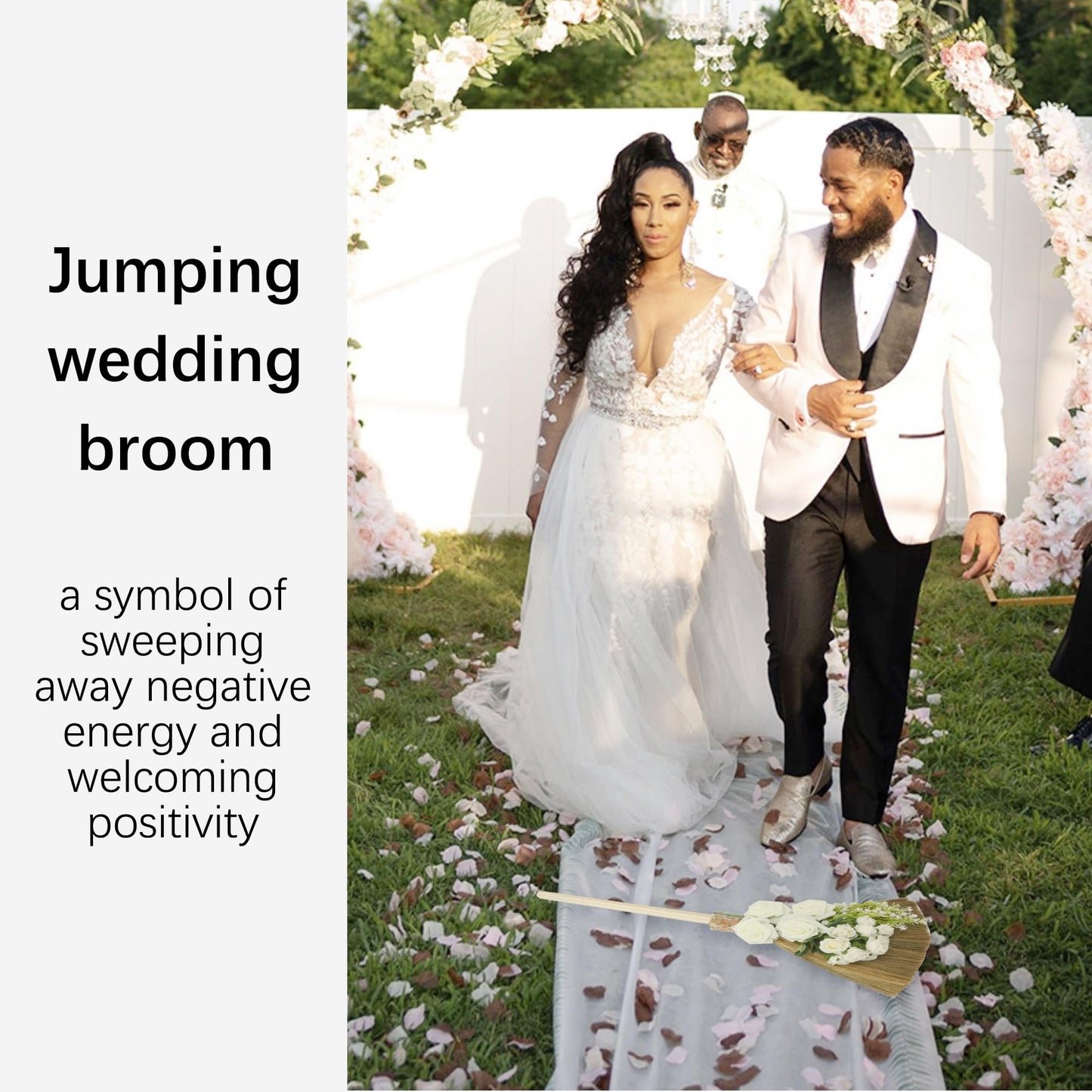 Wedding Broom for Jumping Ceremony, Jumping The Broom for Wedding, Decorative DIY Broomstick, for African American