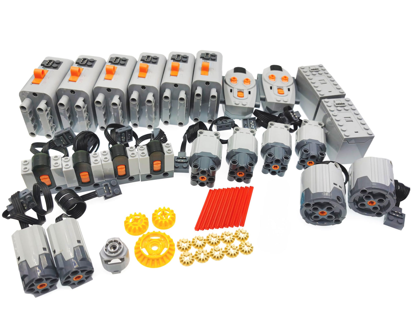 47Pcs Motor Power Function Kit Set for Lego Technical, 8X Battery Box, 2X XL-Motor, 4X L- Motor, 2X M-Motor, 4X IR Receiver, 2X IR Remote Control, Latest Differential