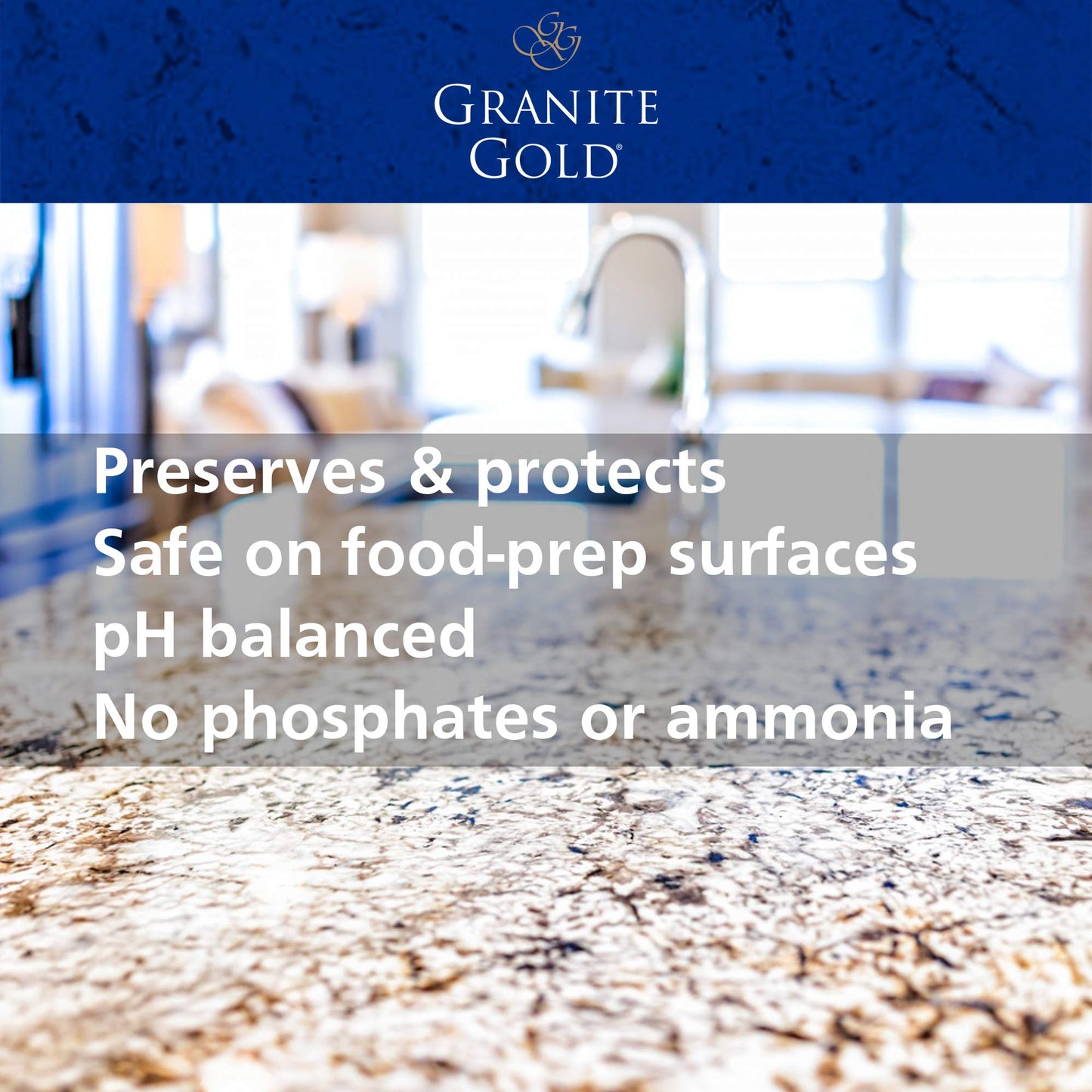 Granite Gold Daily Cleaner for Granite, Marble & Other Natural Stone & Quartz Surfaces, 32 Ounces