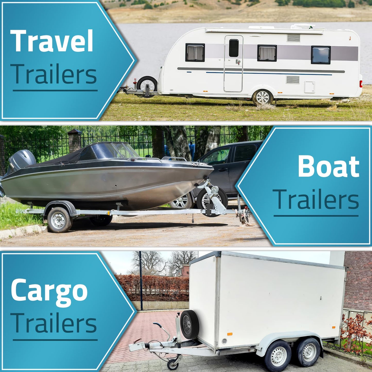 PAULINN Trailer Spare Tire Mount, Universal Spare Tire Carrier Holder for Utility Trailer Boat, Fits 4 / 5 / 6 Lugs Trailer Wheels on 4", 4.5'', 4.75'', 5'' and 5.5'' Bolt Patterns, 150 LBS Capacity