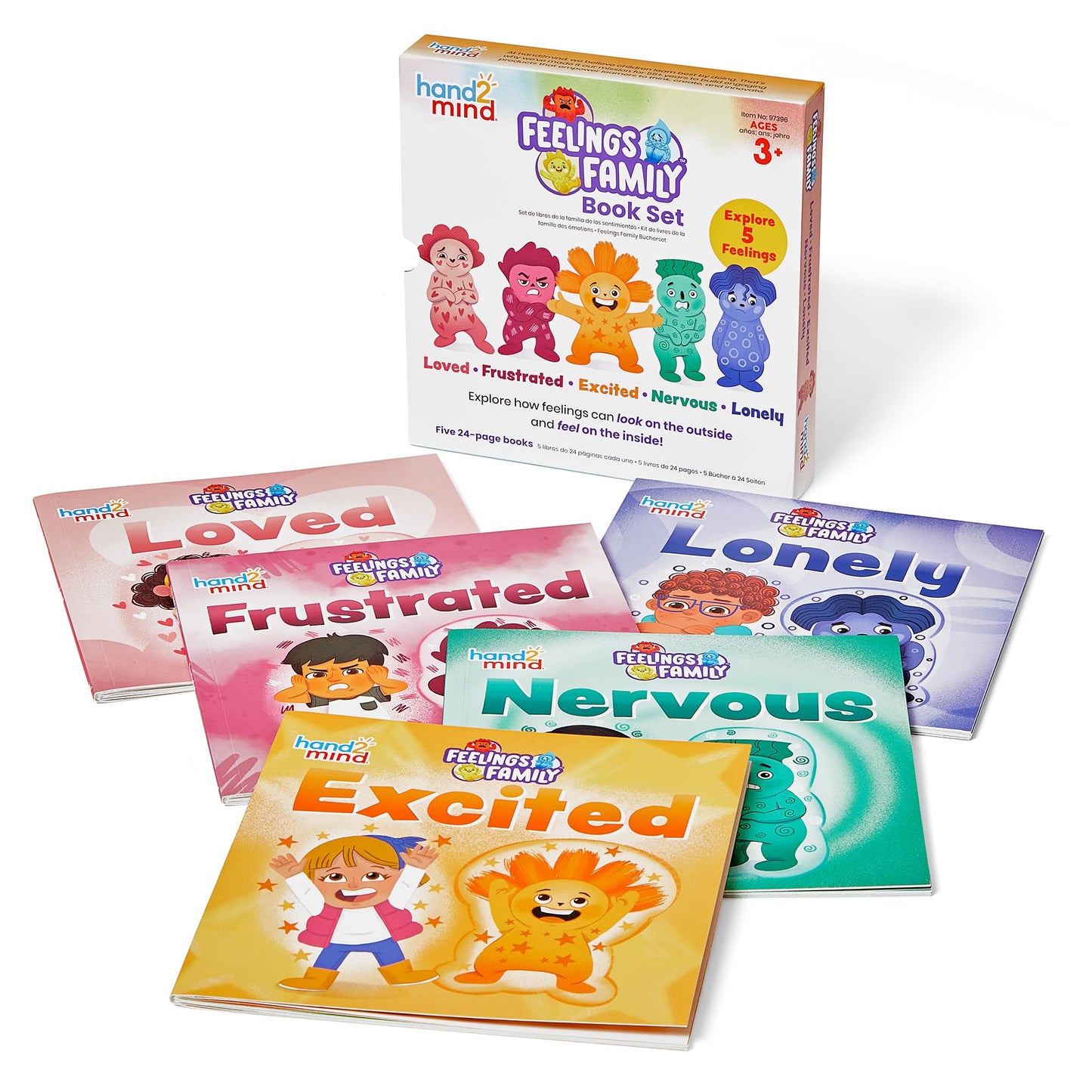 hand2mind Feelings Family Secondary Emotions Book Set, Social Emotional Books for Kids, Calm Down Corner Supplies, Calming Corner Items, Toddler Learning Activities, Preschool Classroom Must Haves