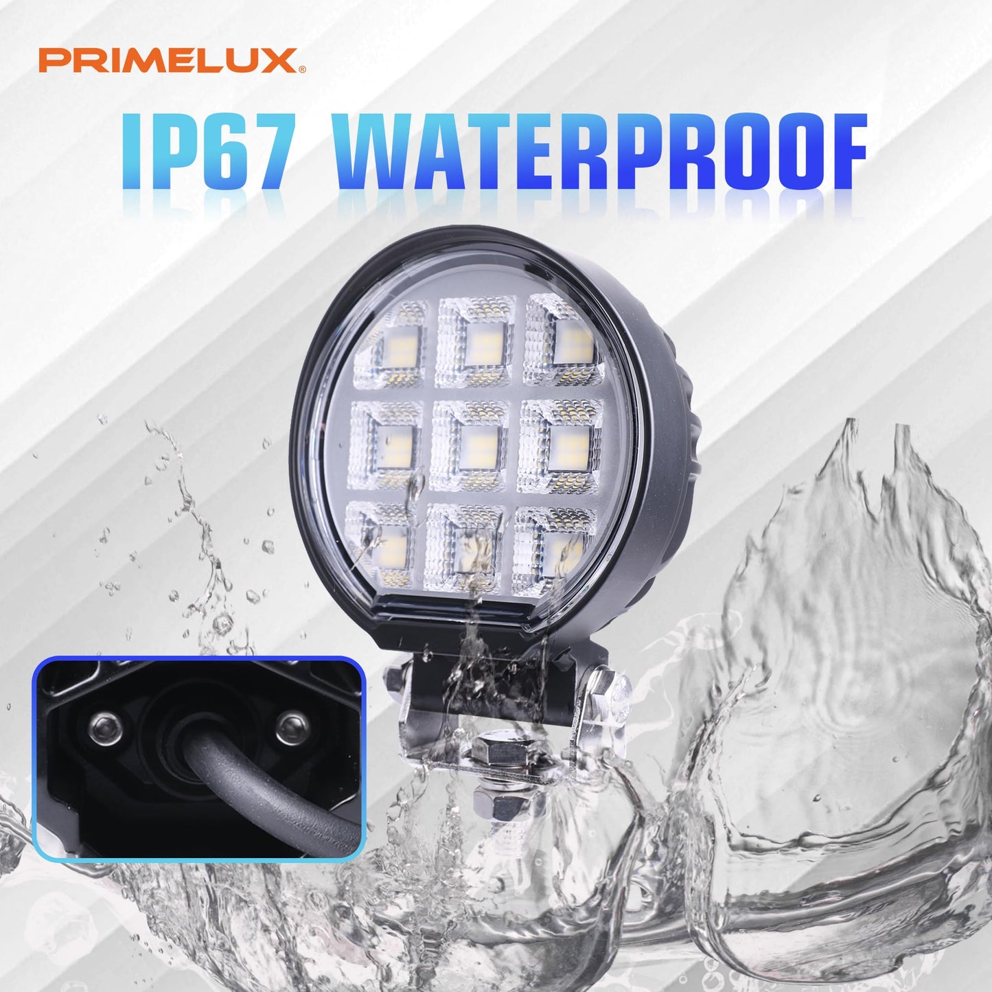 4.1 Inch 108W 8000LM LED Tractor Lights, 2PCS Round IP67 Waterproof LED Work Lights for Truck, 12/24V 5700K White Flood Light for Truck Tractor UTV and Heavy-Duty Equipment