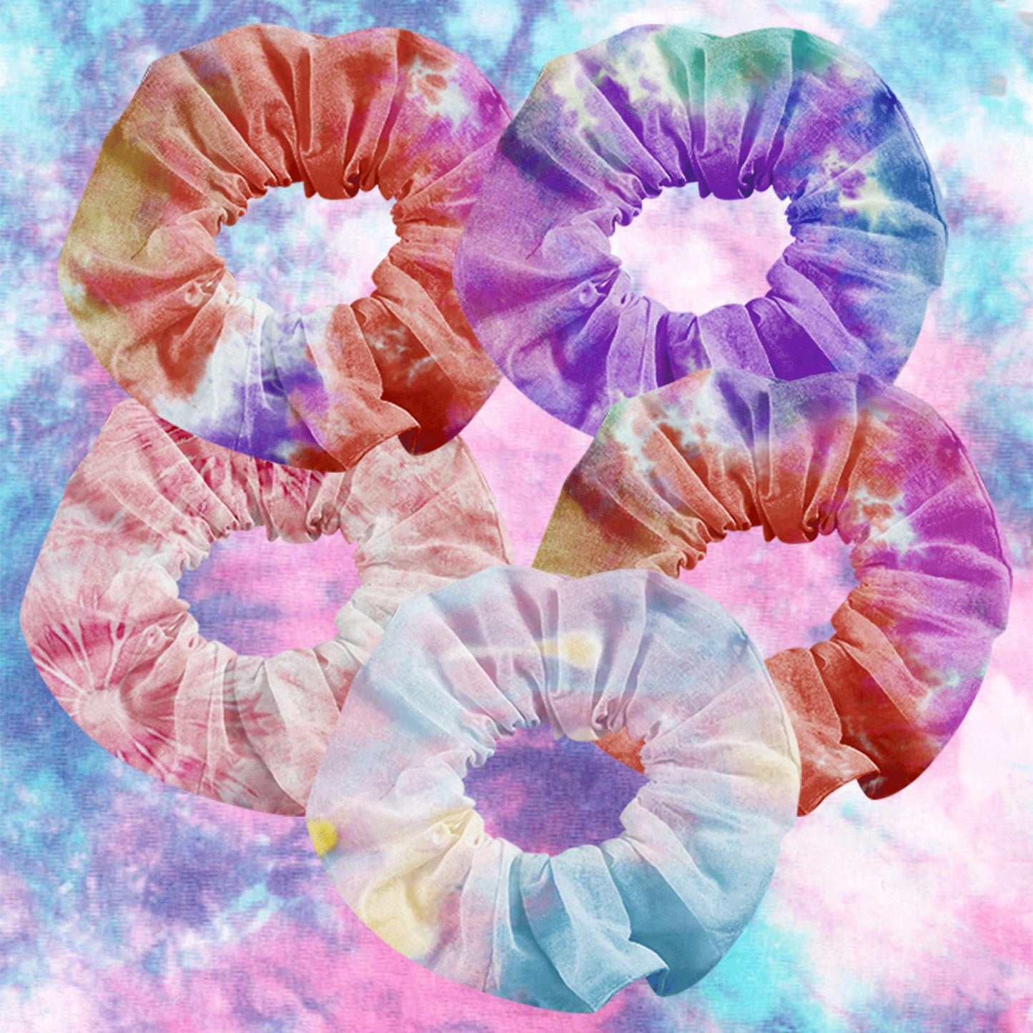 65 Pcs White Cotton Scrunchies Hair Ties Accessories for Tie Dye Party Supplies Including 30 Scrunchies 15 Bow Hair Ties 20 Headband Non Slip Stretchy Elastic Head Wrap Holder for Women DIY Tie Dye