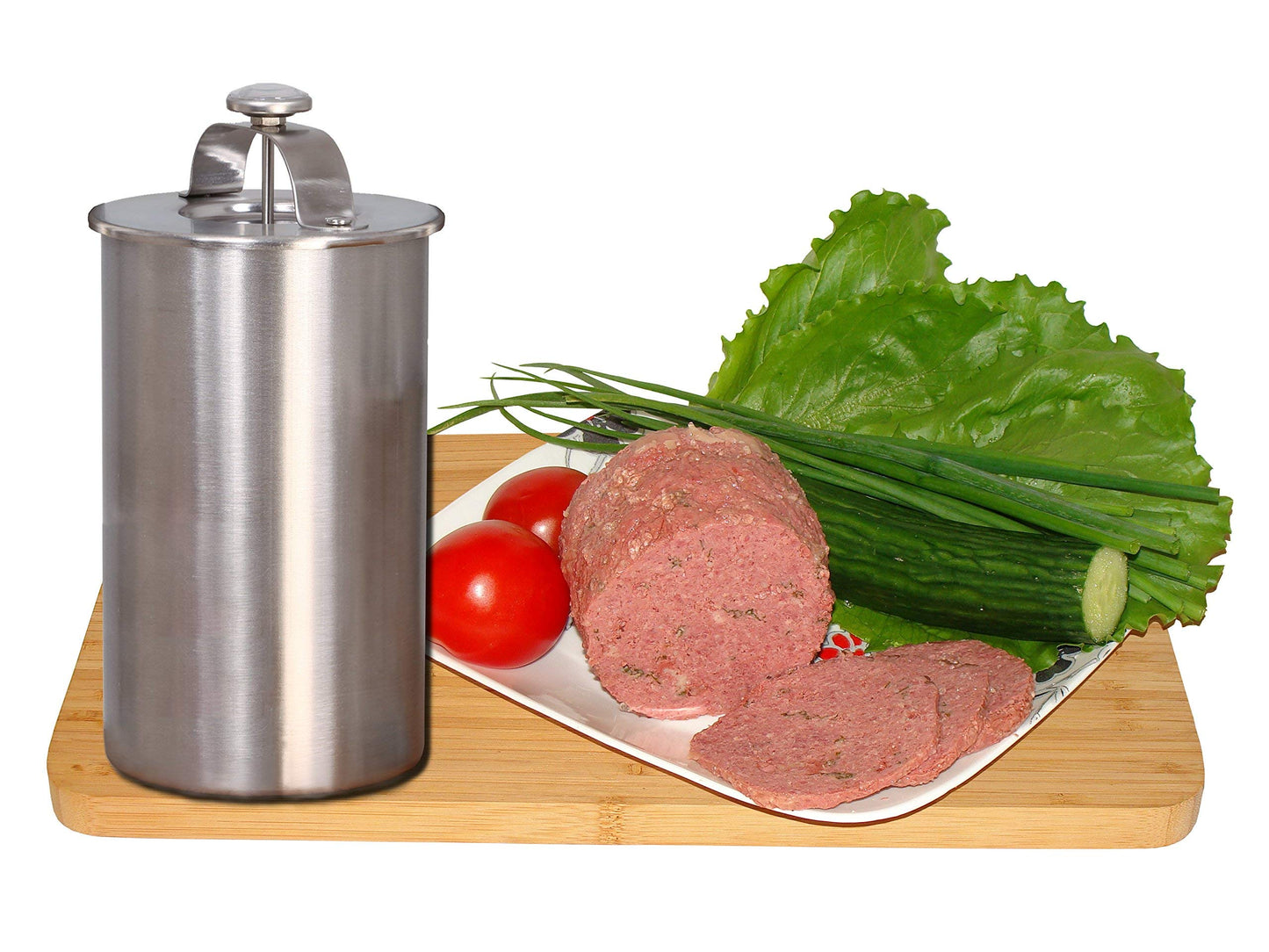 Proudly Canadian Madax Ham Maker - Stainless Steel Meat Press for Making Healthy Homemade Deli Meat with Thermometer and Cooking Bags