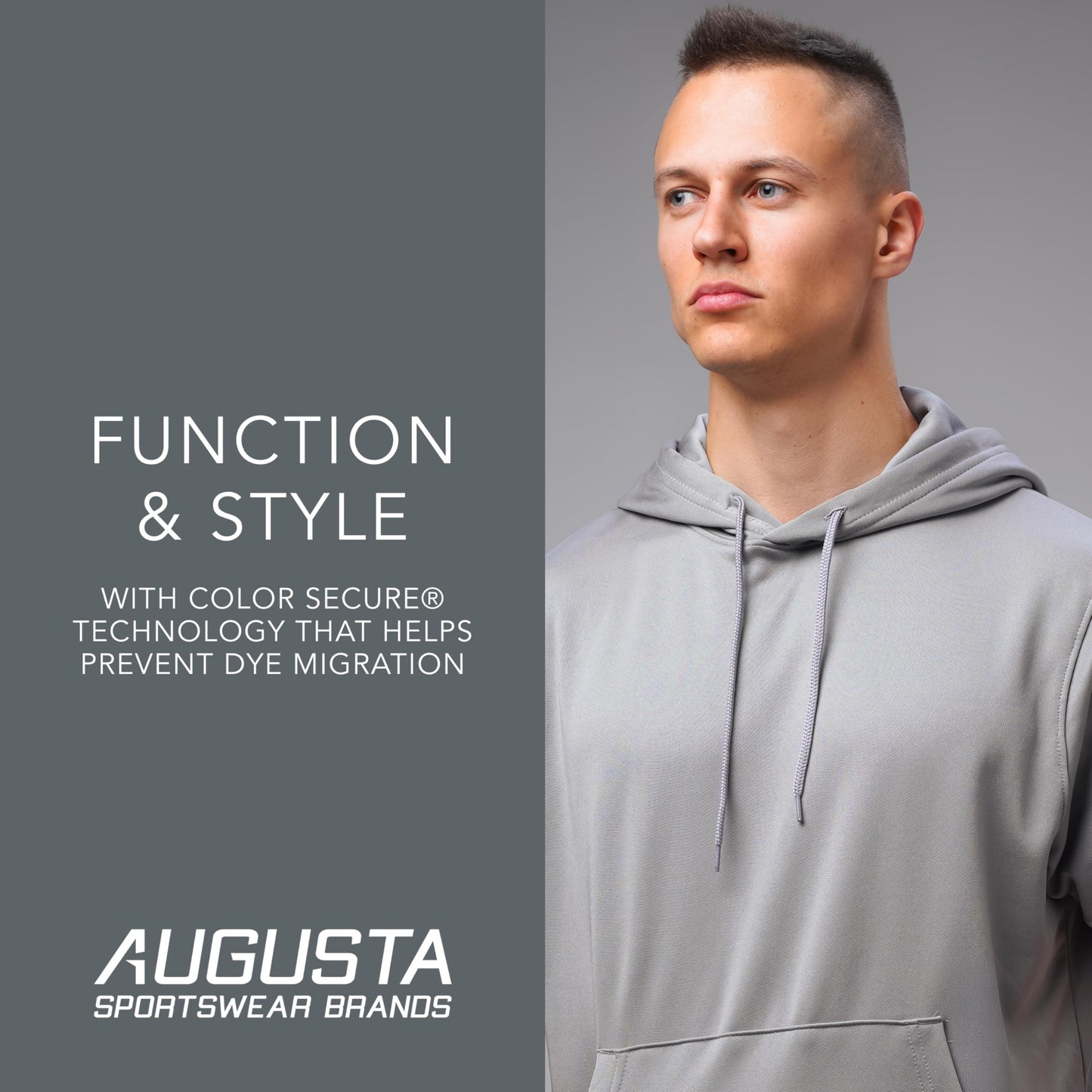 Augusta Sportswear Men's Wicking Fleece Short Sleeve Hoodie, Black, 3X-Large
