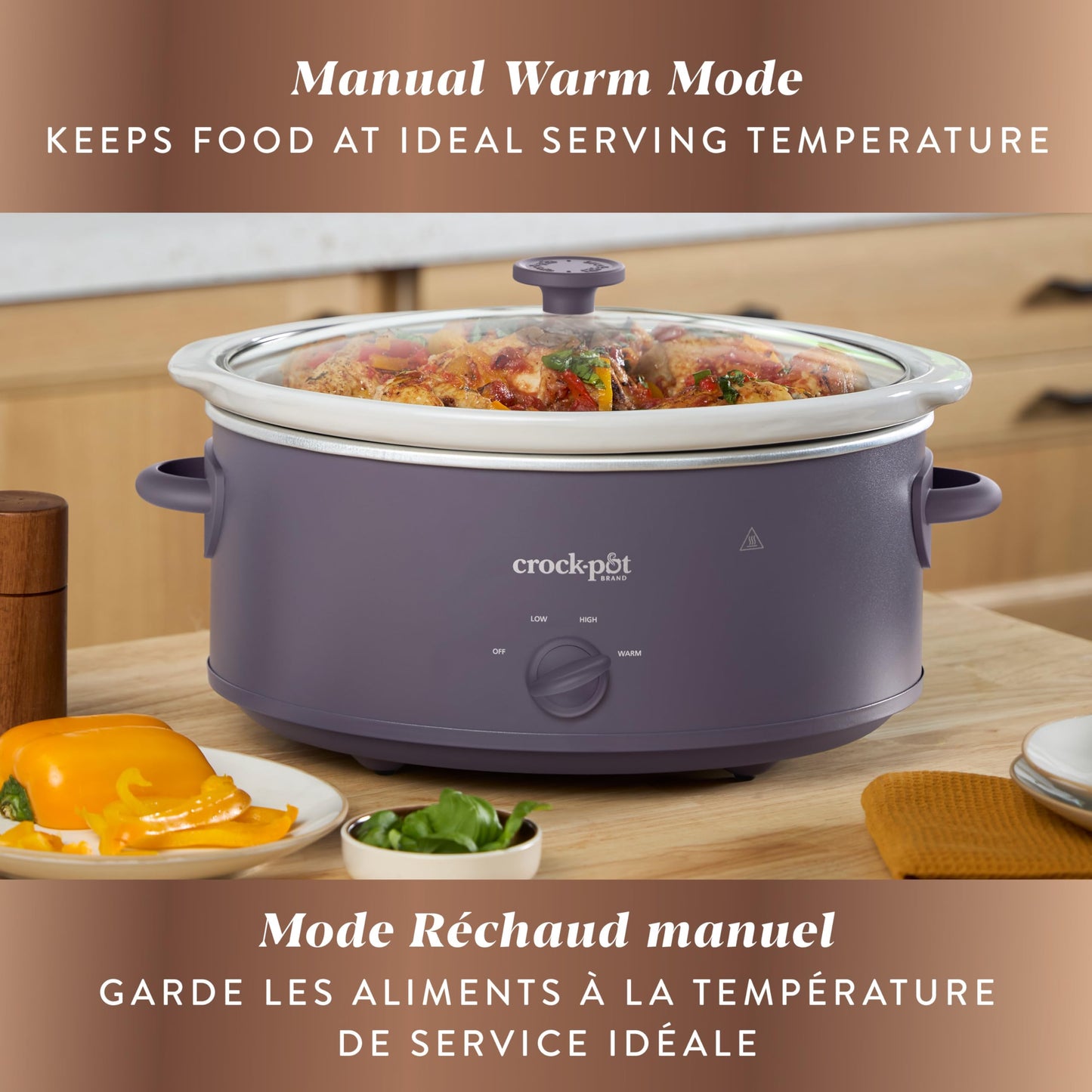 Crock-Pot Design Series 7-Quart Manual Slow Cooker, Purple Potato
