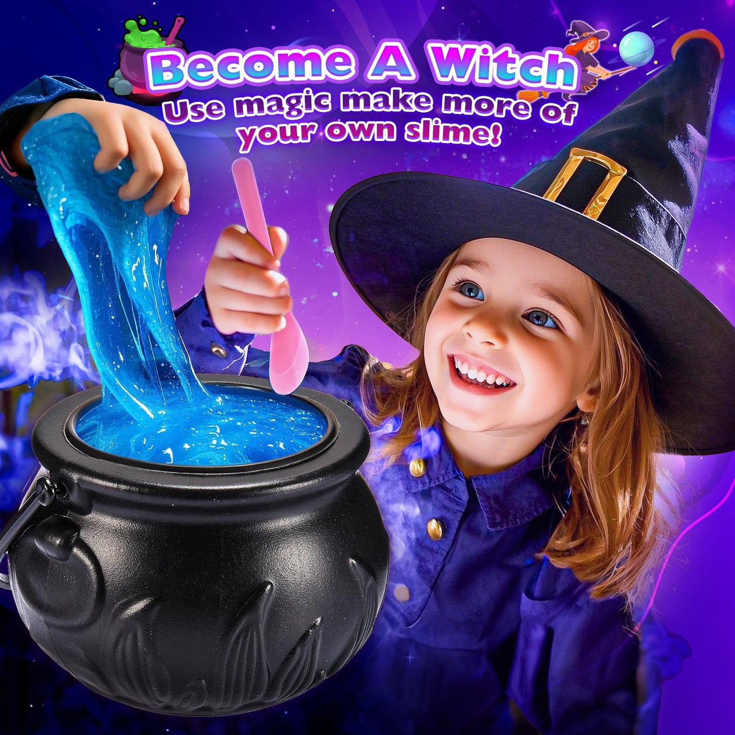 Slime Kit, decked Galaxy Slime Making Kit DIY Kit Slime Kit for Girls with Glitter Powder, Galaxy Stickers Craft Kits for Kids 6-12 Year Old Easter Birthday Gifts for Girls 6 7 8 9