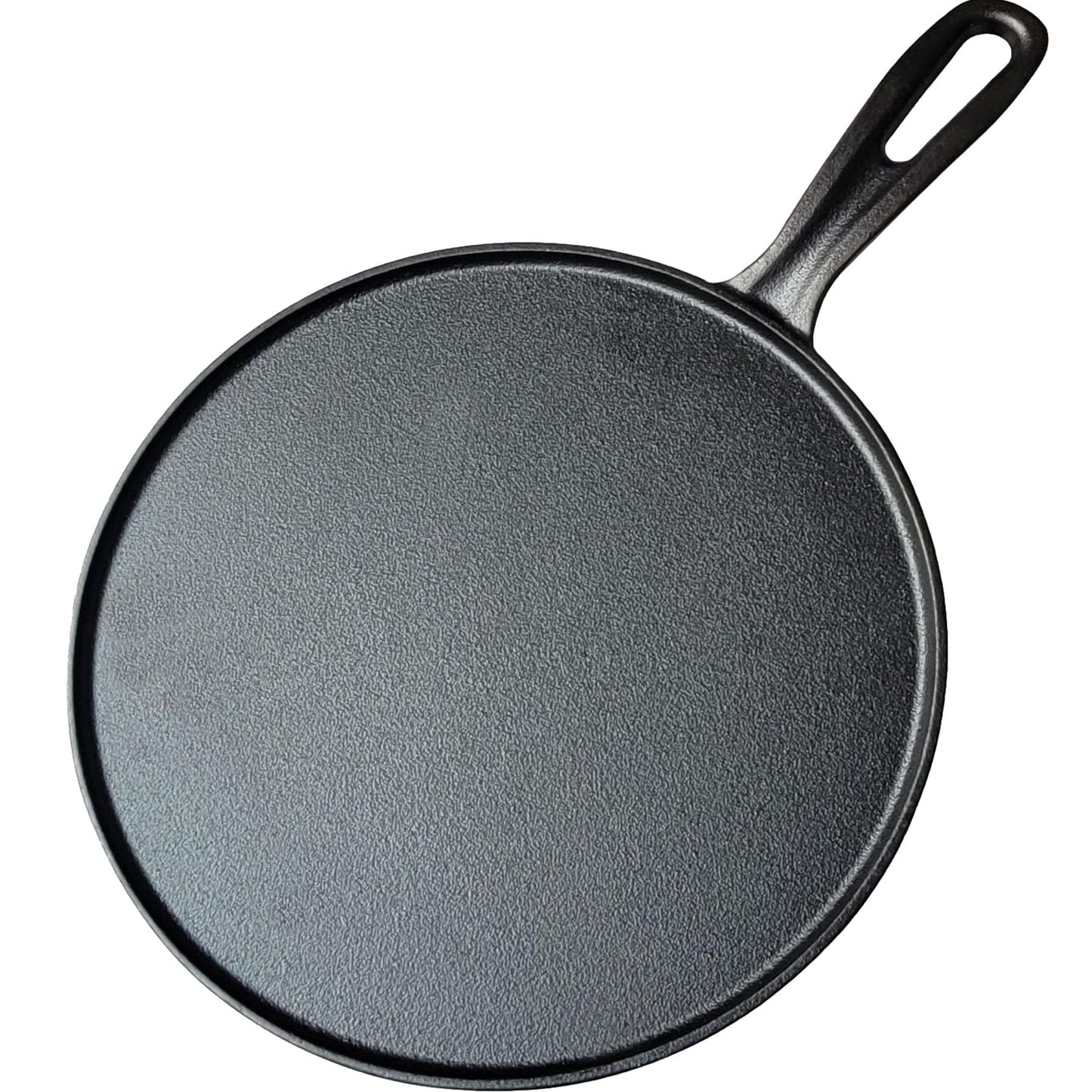 La Cuisine Crepe Tawa Pan for Roti Dosa Comale – Griddle Pizza Pan Pre-Seasoned Cast Iron, 11 Inch Diameter, PFOA Free, Oven Safe, Glasstop Induction Stove