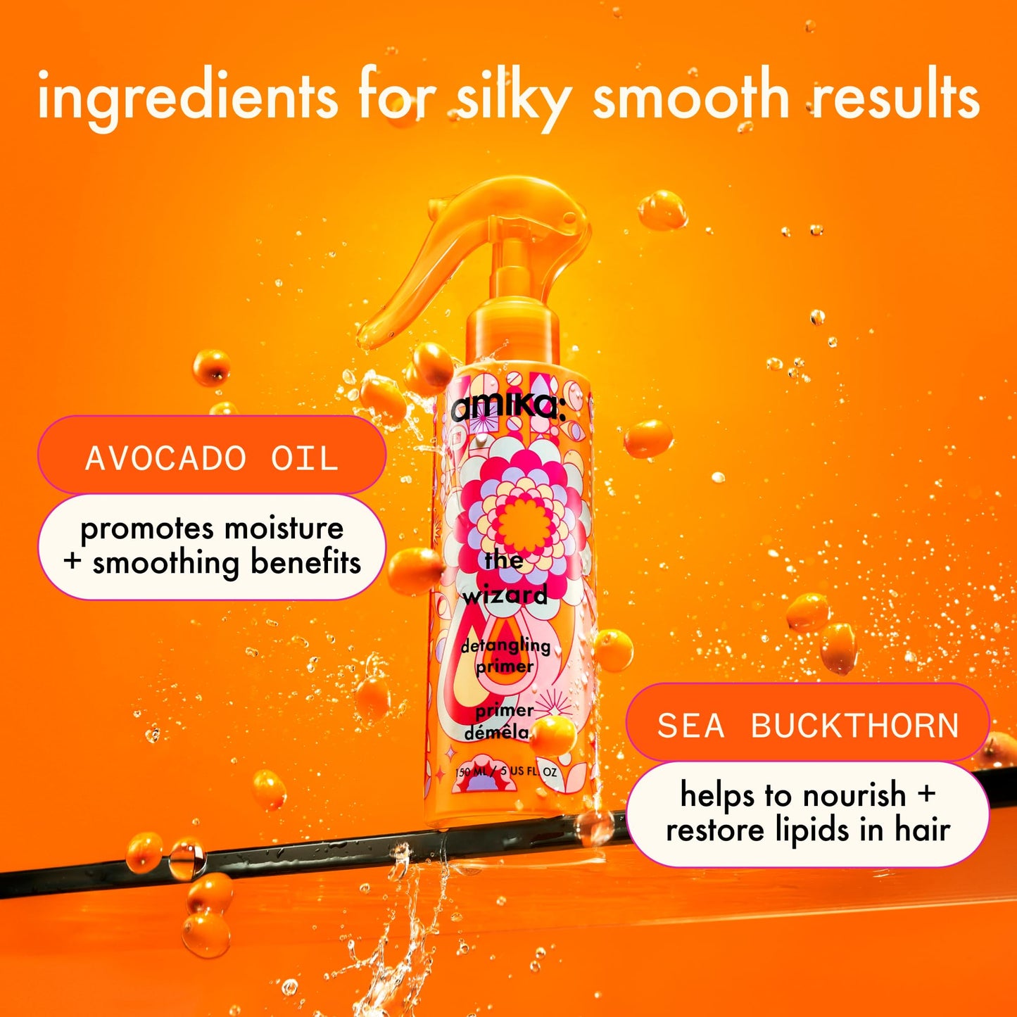 amika the wizard detangling hair primer, 150ml