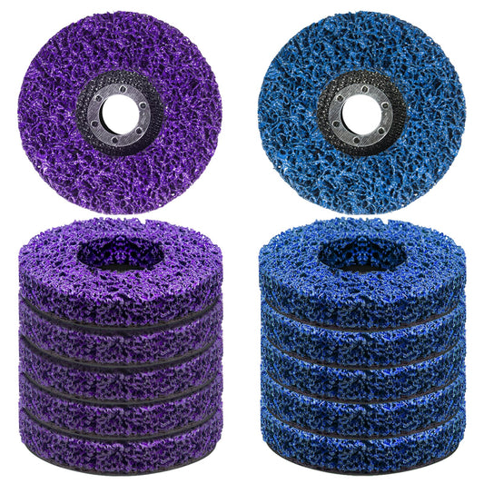 12 PCS Strip Discs 4-1/2 "x 7/8" Stripping Wheel Suitable for Cleaning Angle Grinder to Remove Paint, Rust and Weld Oxidation(Blue&Purple)