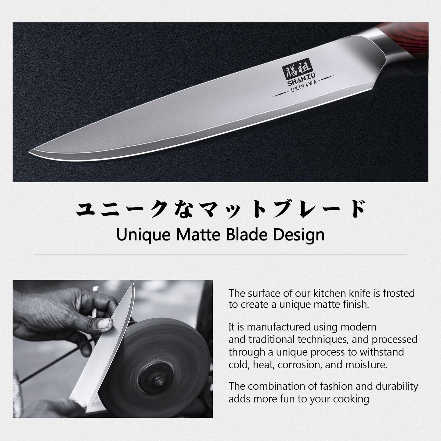 SHAN ZU Utility Knife 6 Inch, High Carbon Japanese 10Cr15Mov Stainless Steel Kitchen Professional Cooking Knife, Ultra Sharp Japanese Knife with Ergonomic Pakkawood Handle