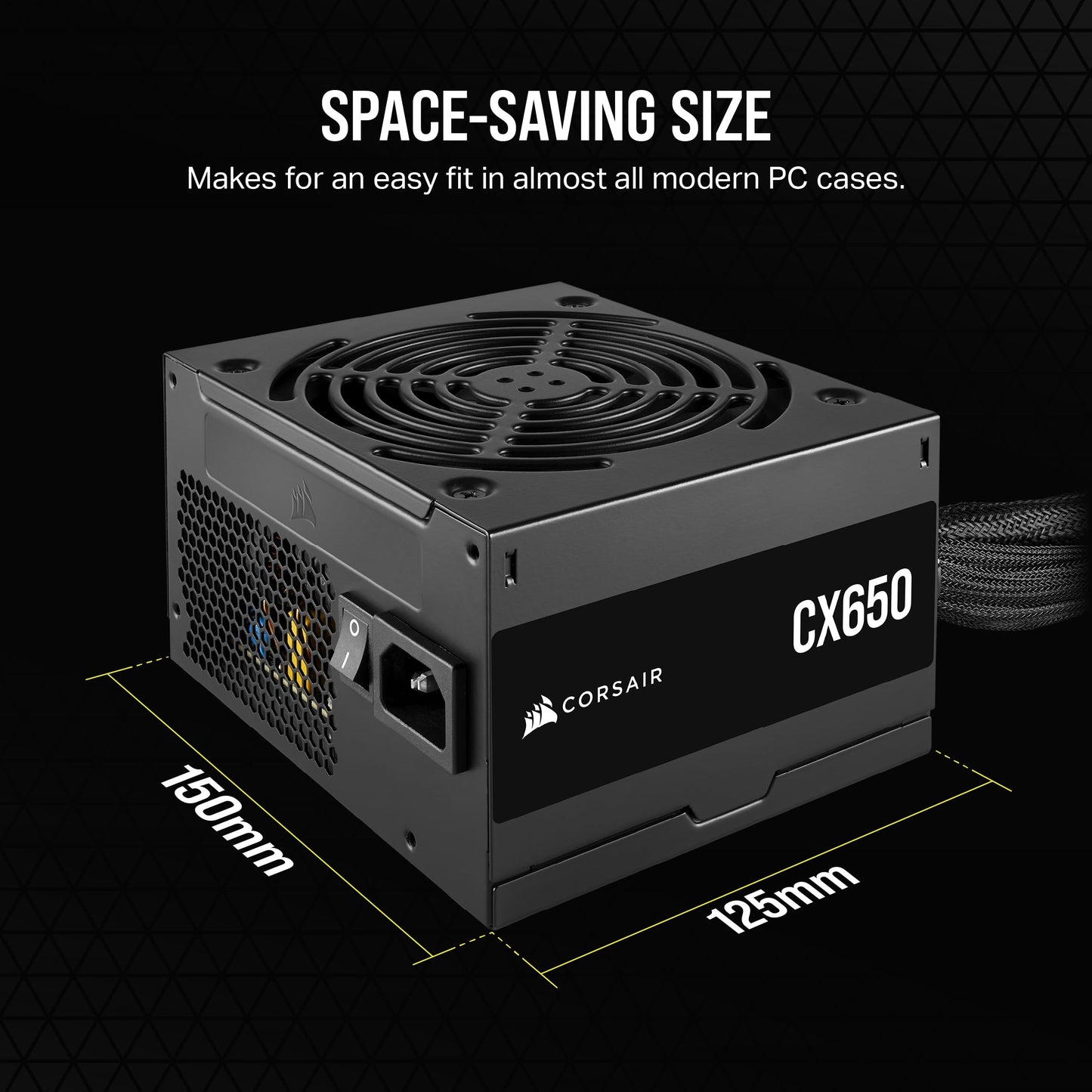 CORSAIR CX650 80 Plus Bronze Non Modular Low-Noise ATX 650 Watt Power Supply - NA - Black