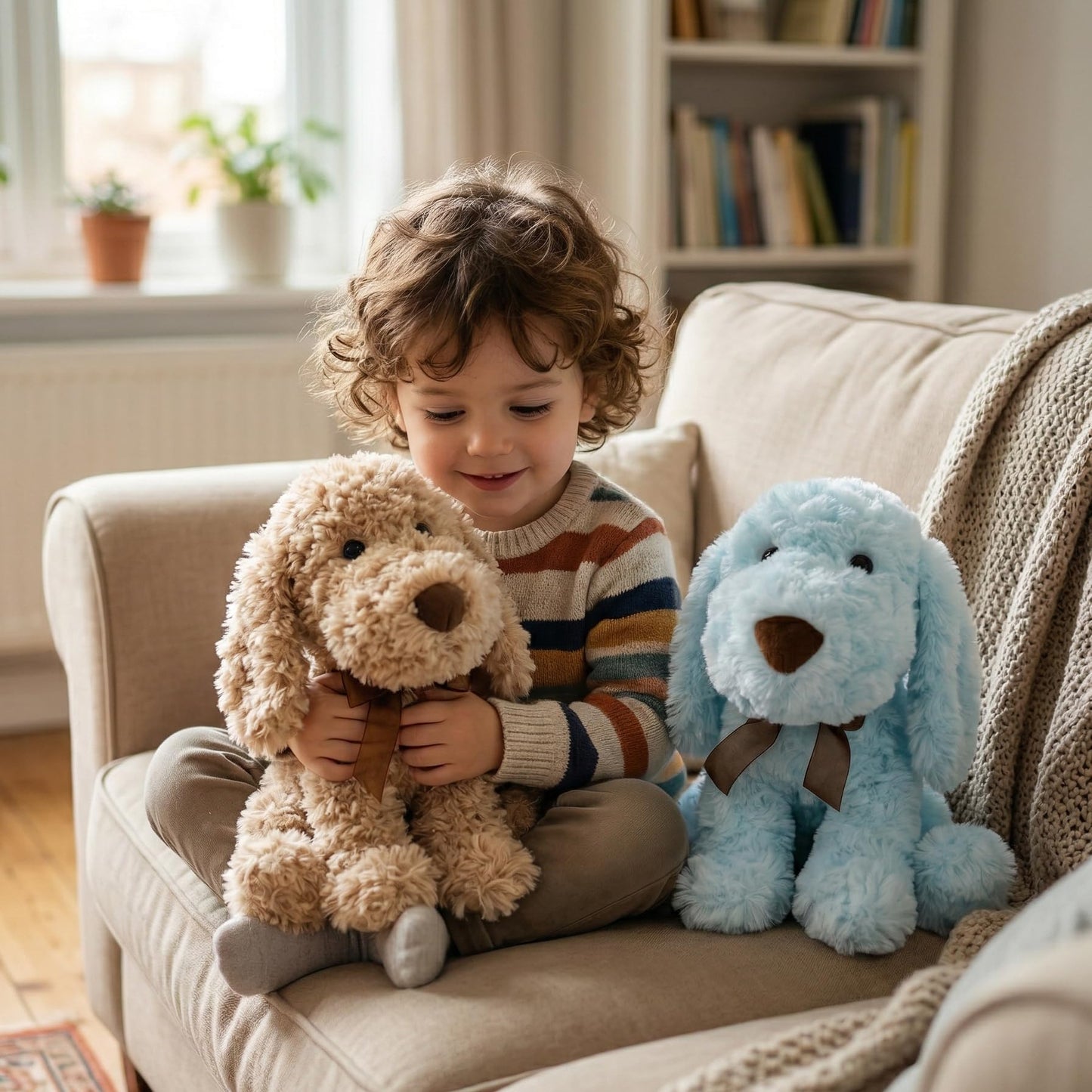 WEIGEDU Poodle Puppy Goldendoodle Stuffed Animal, Adorable Toy Dog Labradoodle Plush for Kids Boys Girls Birthday Easter Nursery Bedtime Gift, 32cm Golden