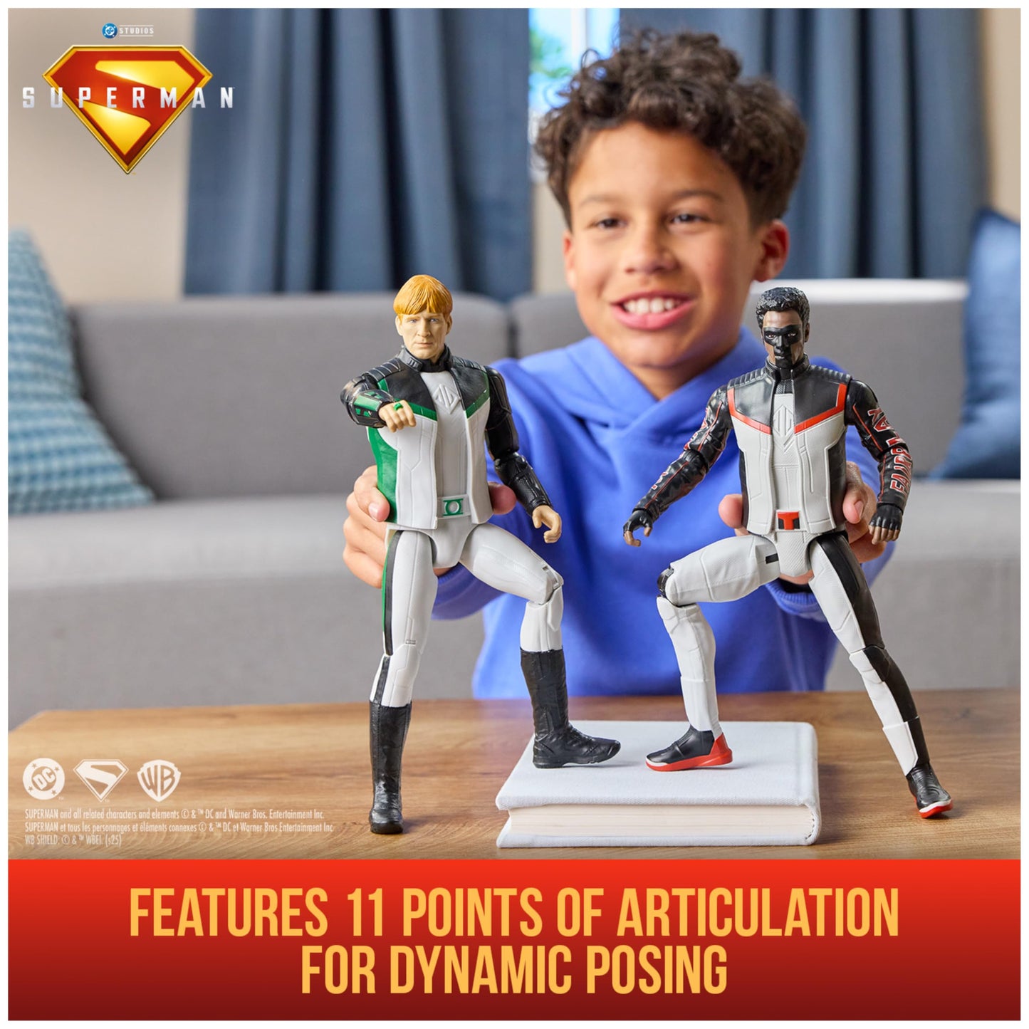 DC Comics, Superman, Green Lantern, Hawkgirl, and Mr. Terrific 4-Pack, 12-Inch Action Figure Set, Superhero Toys for Kids Ages 4 and Up
