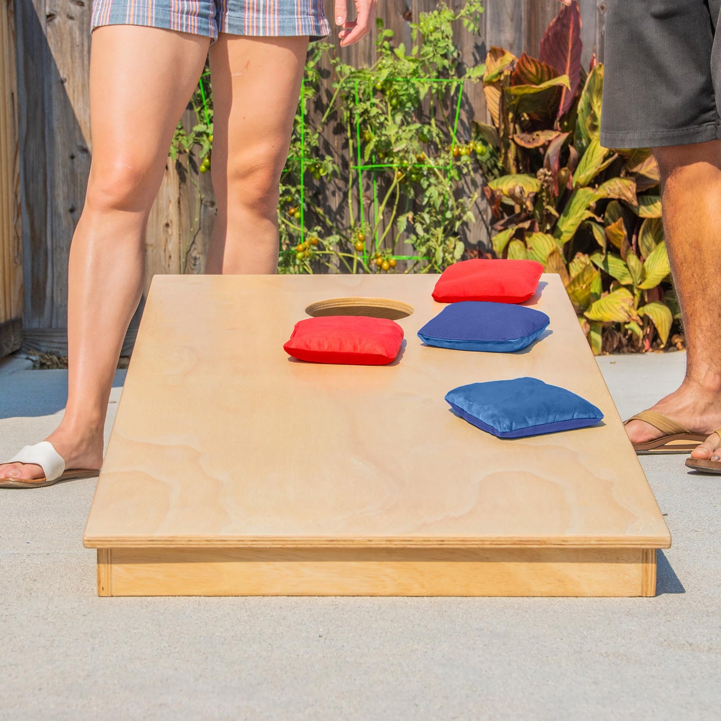 GoSports Dual Sided Cornhole Bean Bags - Slide and Stop Regulation Tournament Bean Bags, Set of 8 - Red and Blue
