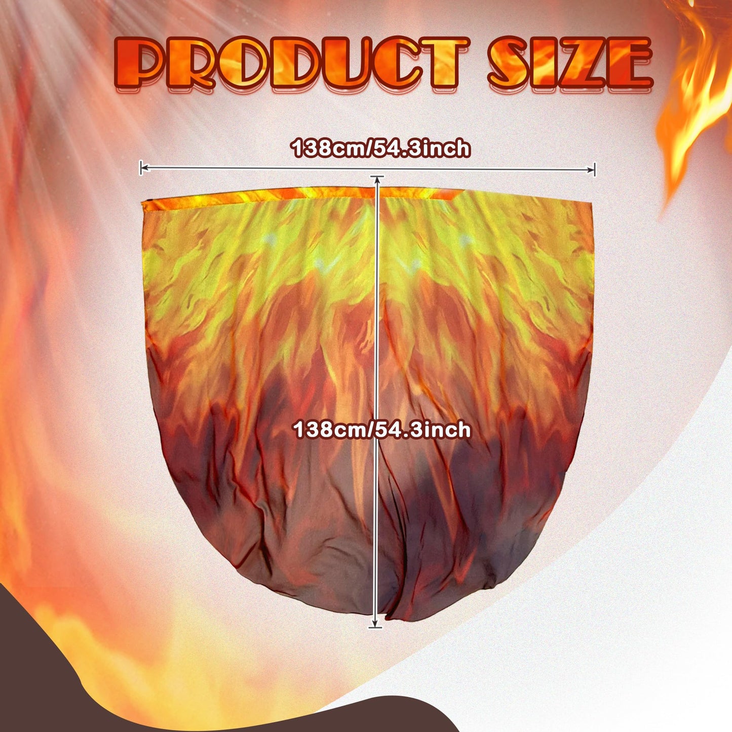 MUNAFIE Worship Flags for Church Set with 2 Flex Rods Praise Dance Flags for Worship Flexi-rods banderas de danza cristiana (Fire)
