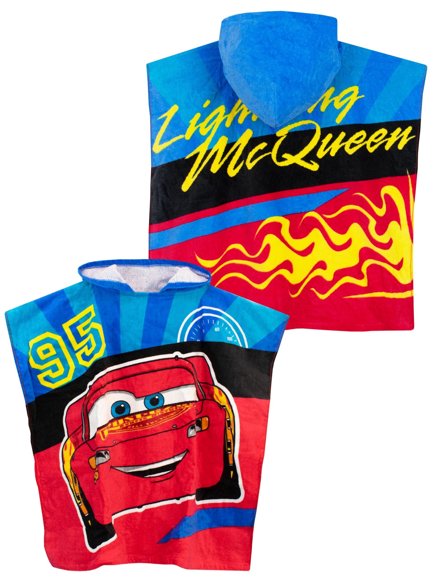 Disney Boys Towel Poncho Cars Red One Size