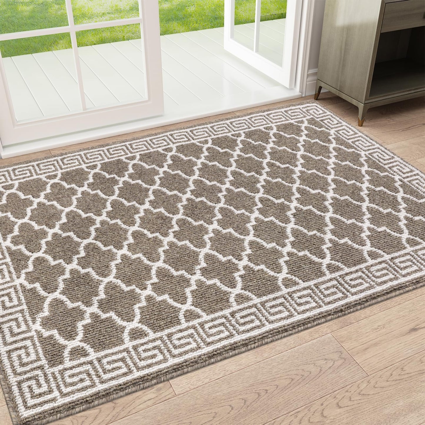 Pauwer Indoor Doormat for Entryway 36"x59" Non-Slip Absorbent Resist Dirt Entrance Mat, Washable Front Door Mat Welcome Mat Low-Profile Inside Floor Mat for Entry Kitchen Laundry Room, Brown