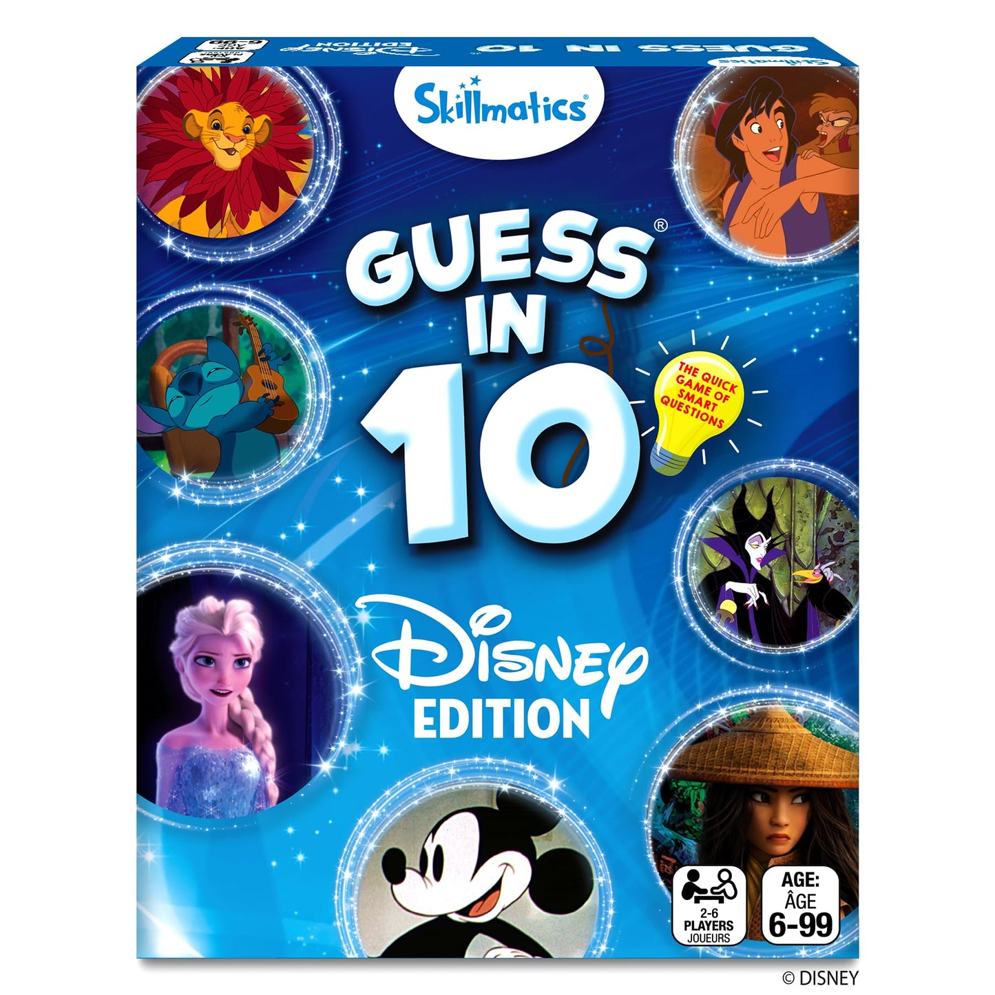 Skillmatics Guess in 10 Disney, Card Game for Girls, Boys, Kids, Teens, Adults Who Love Cinderella, Mickey Mouse, Moana, Travel Toy, Gifts for Ages 6, 7, 8, 9 and Up