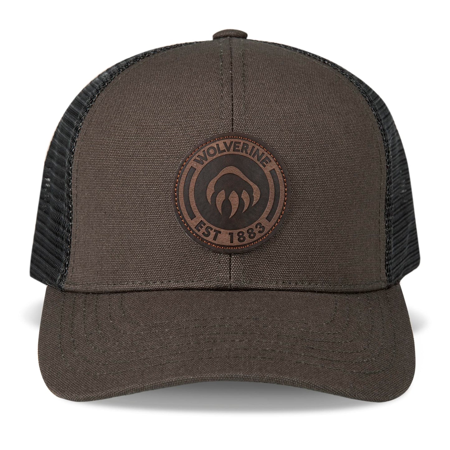 Wolverine Trucker Hat | Mesh Back | Snapback | Adjustable | Rugged | Durable | Workwear, 1883 - Black Olive, One Size