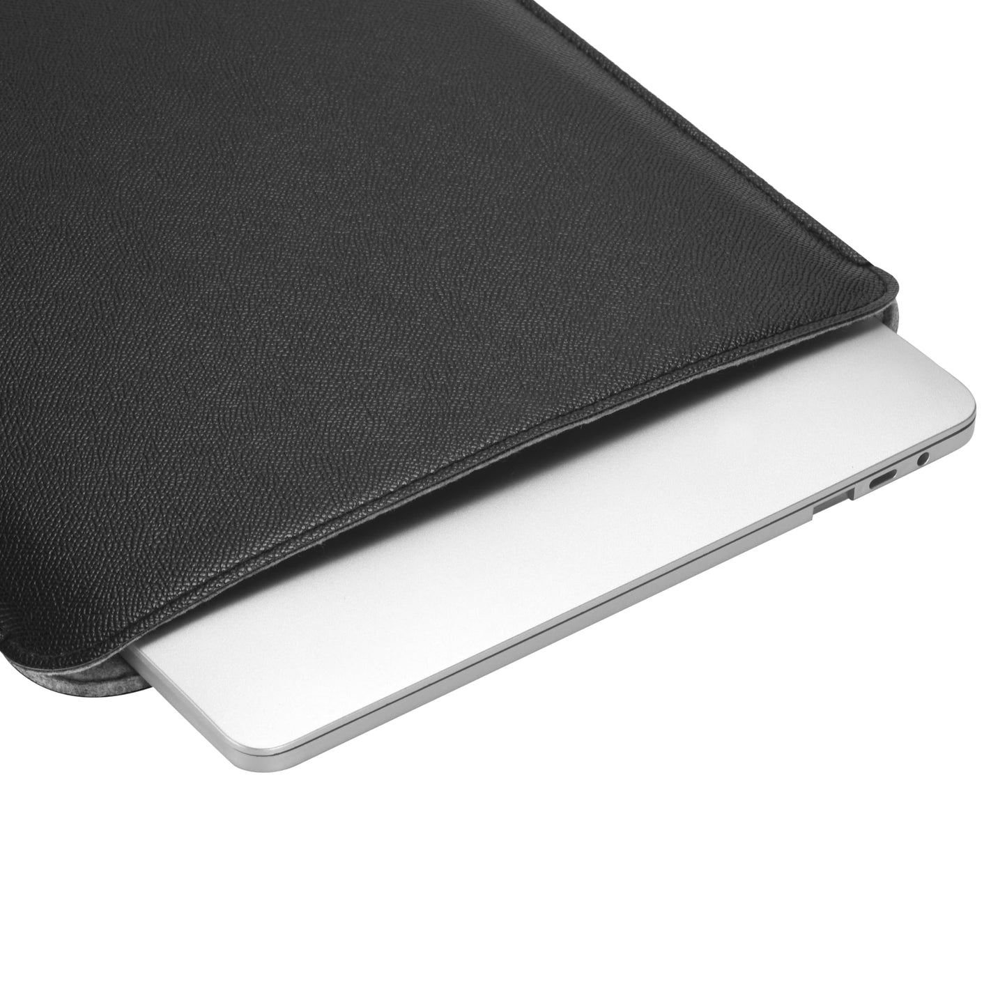 Comfyable Slim Laptop Sleeve 16 Inch Compatible for MacBook Pro M5 M4 M3 M2 Pro/Max 2026, Faux Leather Protective 16-in Mac Cover Case, Black