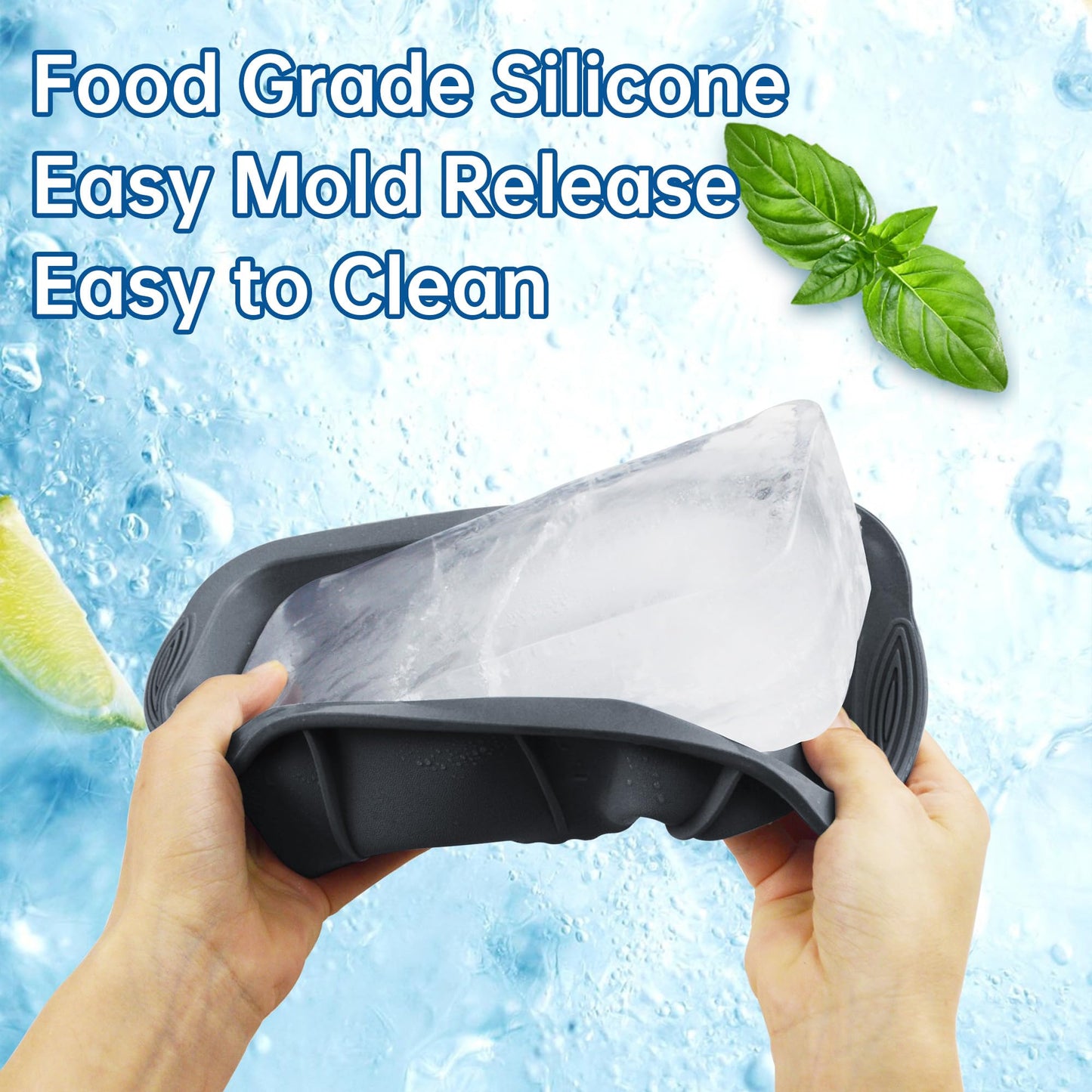 Extra Large Ice Block Molds - 6 Pcs for Ice Bath or Coolers, Big Silicone Cube Molds for Cold Plunge Tub Chiller, Reusable Tray for Storing and Freezing, Easy Release