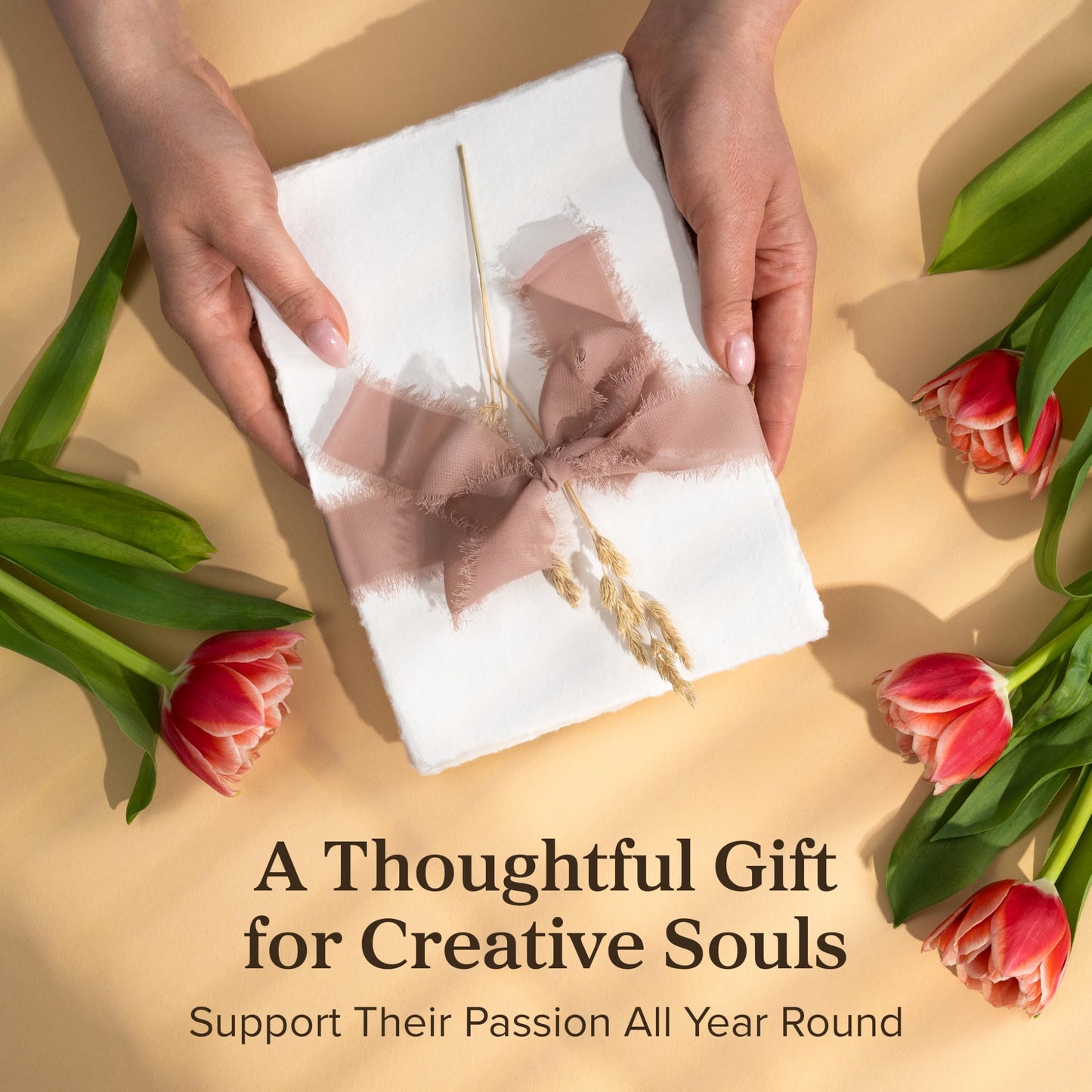Wanderings Handmade Deckle Edge Blank Greeting Cards & Envelopes with Flower Art - Thick 300 GSM paper– 20 Cards (5 Each of 4 Varieties) for Invitations, Thank You, Get Well and Birthday Cards –5x7"