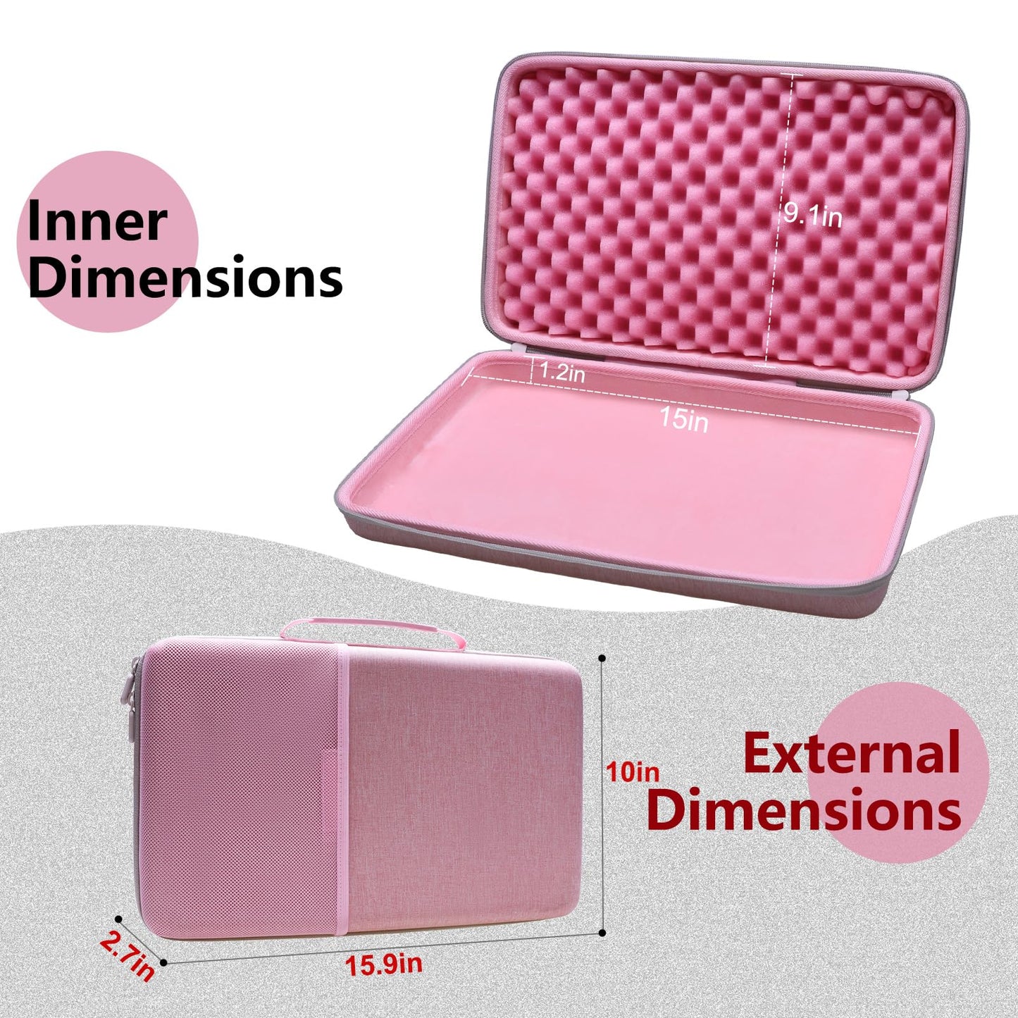 LTGEM Case Compatible with Logitech Wave Keys MK670 Combo Ergonomic Keyboard, Rose