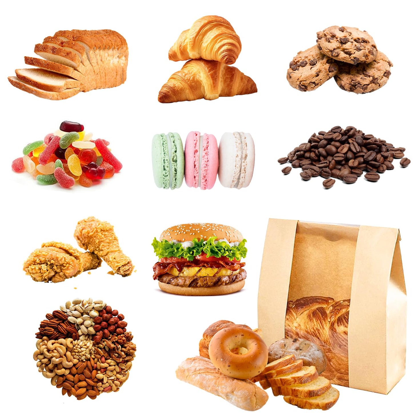 200 Pack Bread Bags for Homemade Bread Kraft Paper Bread Bags for Storing Loaves & Snacks Sourdough Bread Bags with Clear Window 13.7x8.2x3.5 Inch with Label Stickers