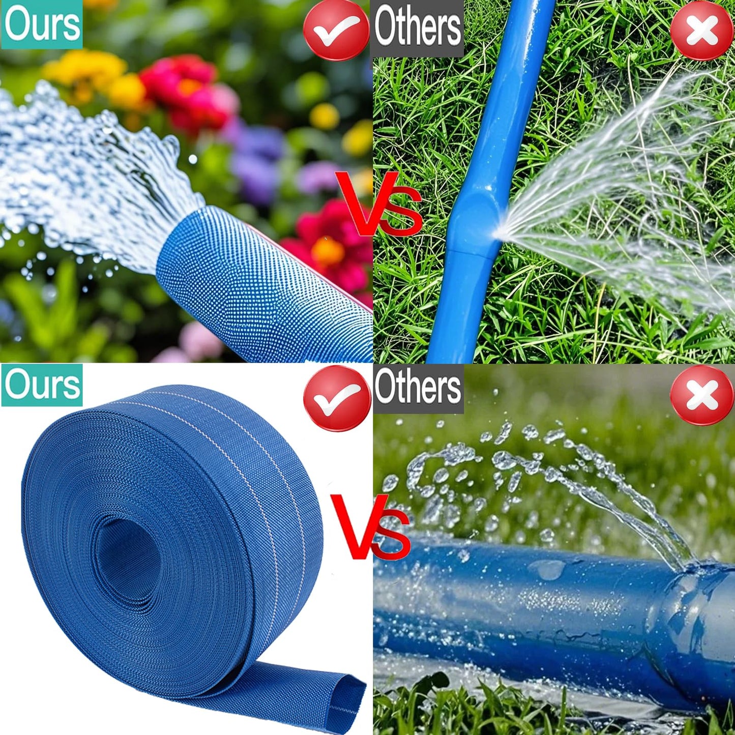 Pool Backwash Hose, Heavy-Duty PVC Hose, Lay Flat Discharge Hose,Flexible Sump Pump Drain Pipe for Swimming Pool Drain (1.5 in x 100 ft)