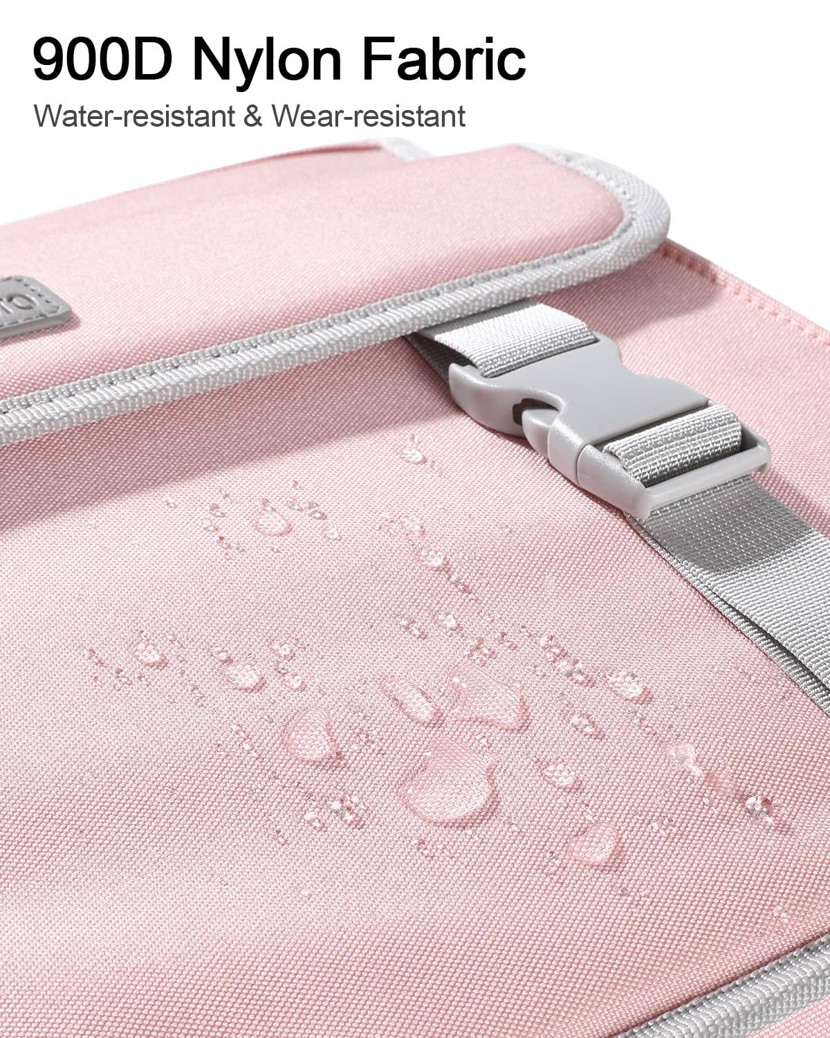 Banero 3" D-ring Zipper Binder with 700+ Sheets Capacity, 3-ring Zip Up Binder with Shoulder Strap for School, College, Office, Compatible with 13" MacBook & 12.9" Tablet (Light Pink)