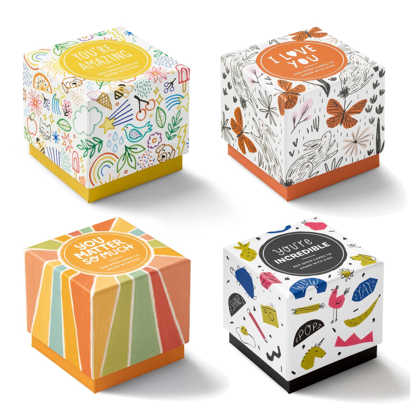 Compendium ThoughtFulls for Kids – 4-Pack of You Matter So Much, I Love You, You’re Incredible, You’re Amazing – 120 Pop-Open Cards to Share with Kids, Each with a Different Inspiring Message Inside